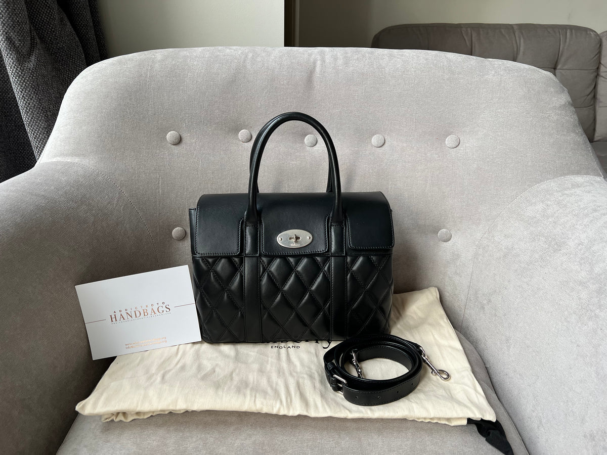 Mulberry Black Quilted Bayswater with Strap RRP 1095