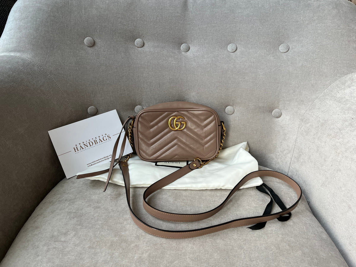 I am obsessed with this Gucci Marmont Super Mini in Dusty Pink. I mainly  purchase black handbags because they are more…