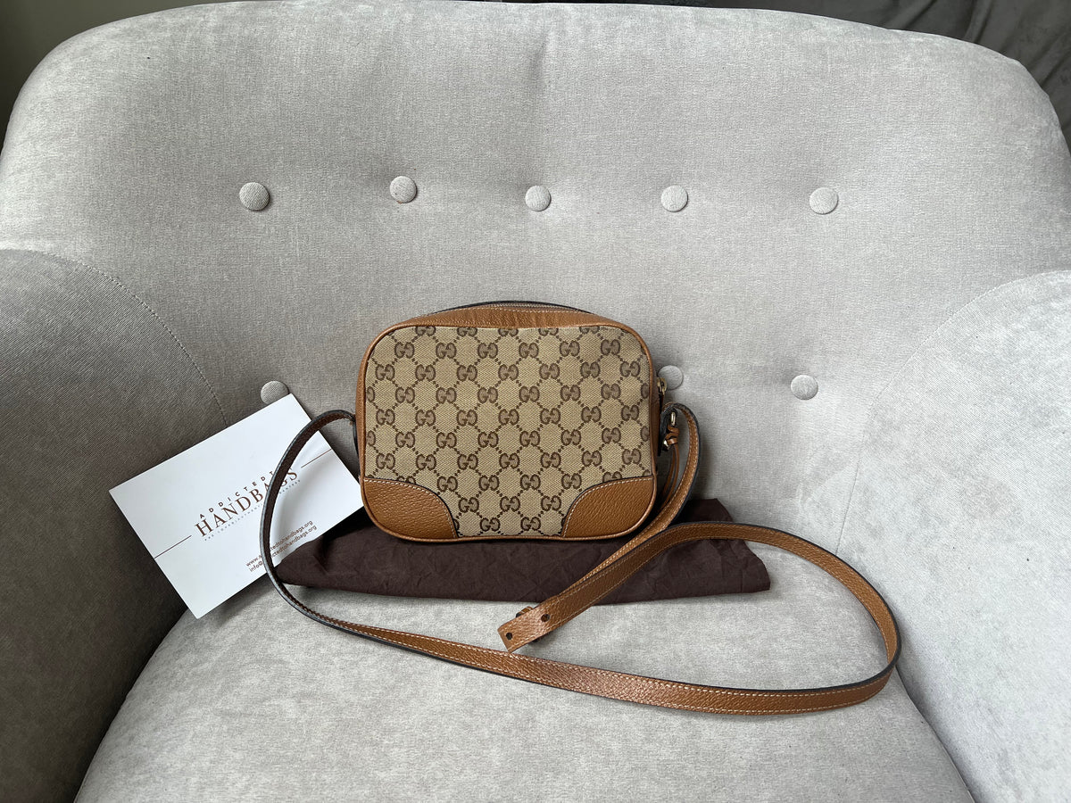 Gucci Bree GG Canvas Tan Mini Messenger Bag