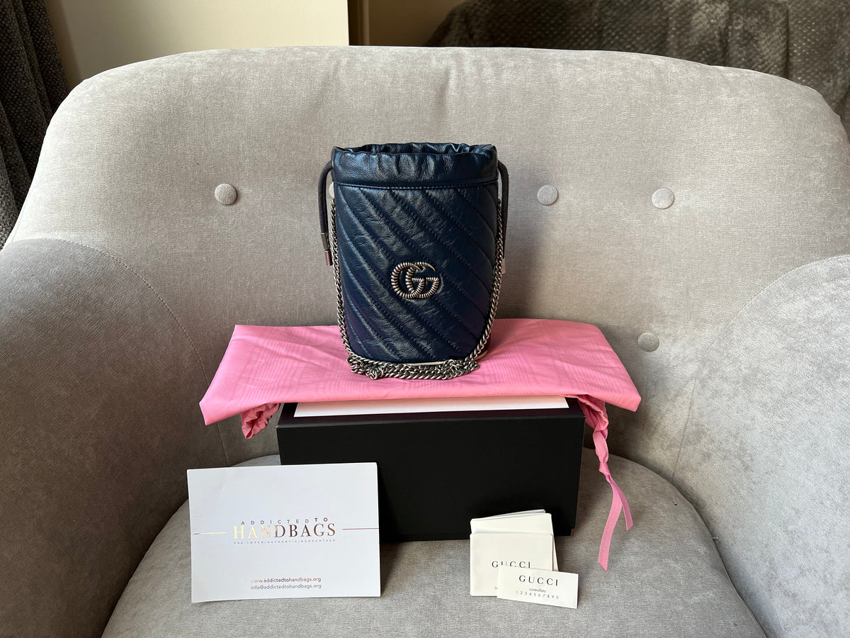 Gucci bucket bag blue hot sale