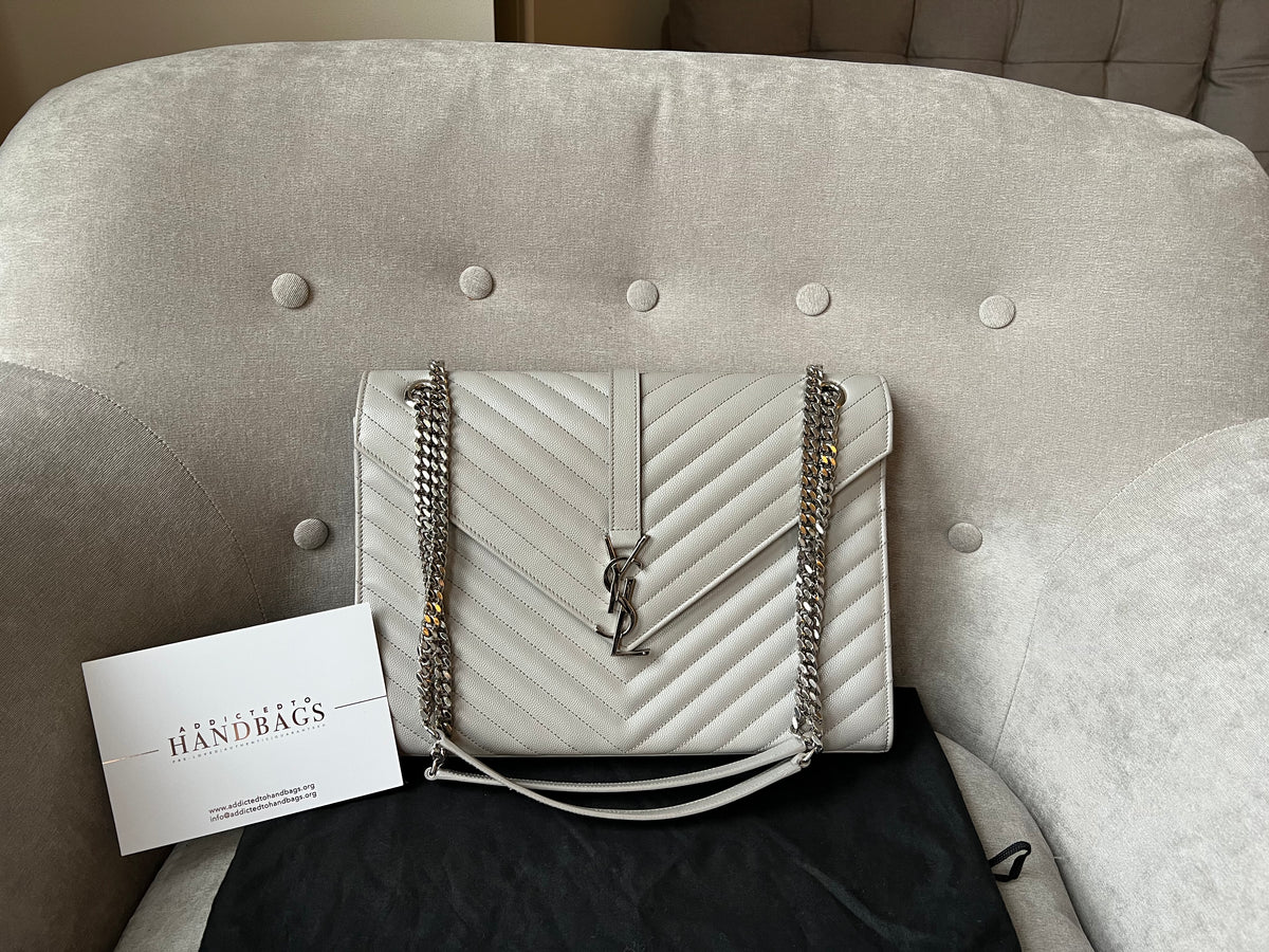 Yves Saint Laurent YSL Large Grey Envelope Bag RRP 2 400