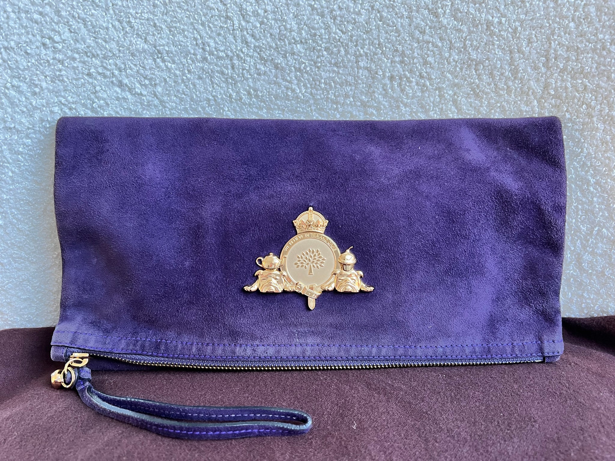 Mulberry Grape Suede Margaret Clutch Bag Addicted to Handbags