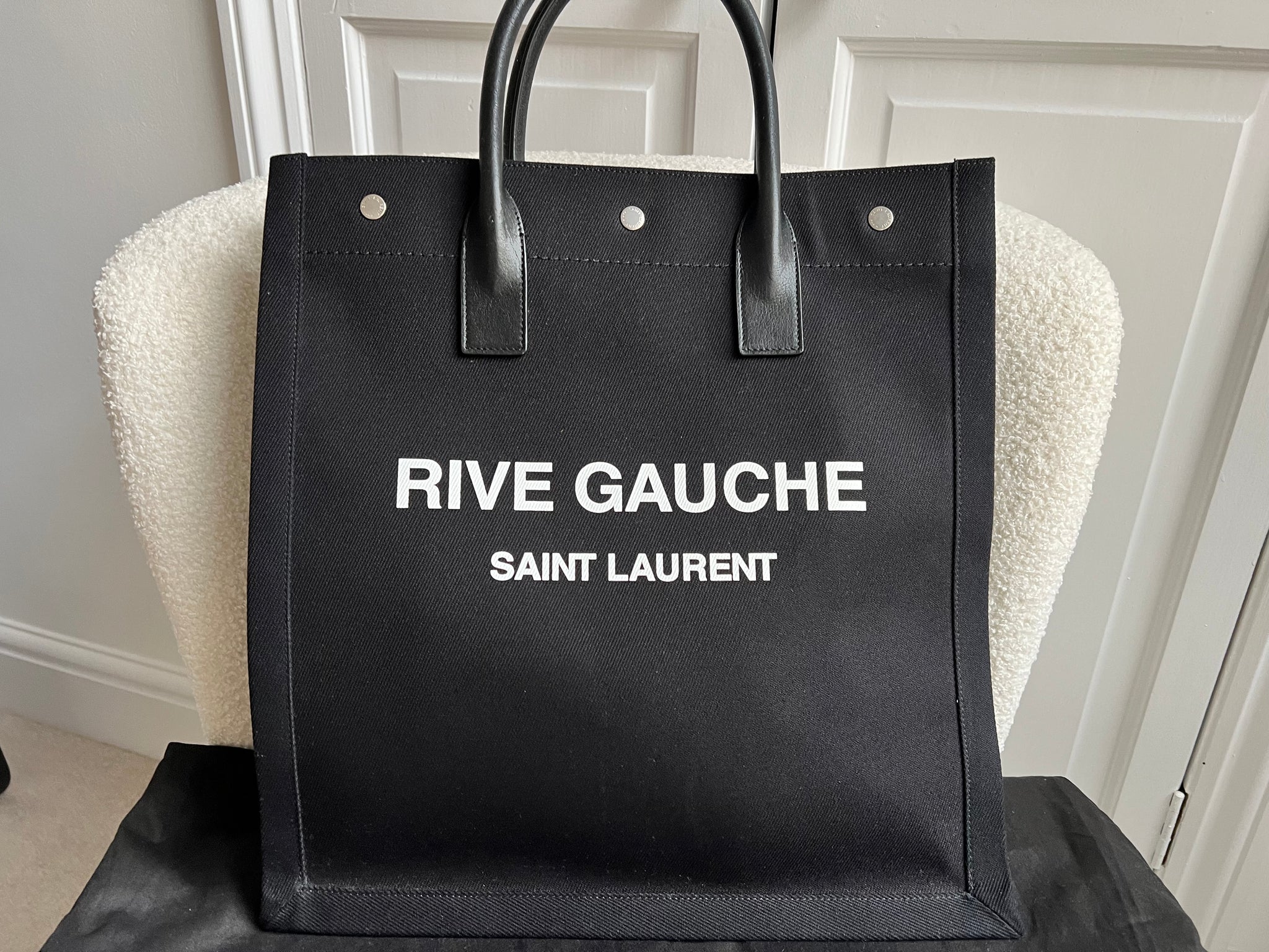 Yves Saint Laurent Rive Gauche NS Tote in Canvas and Printed 
