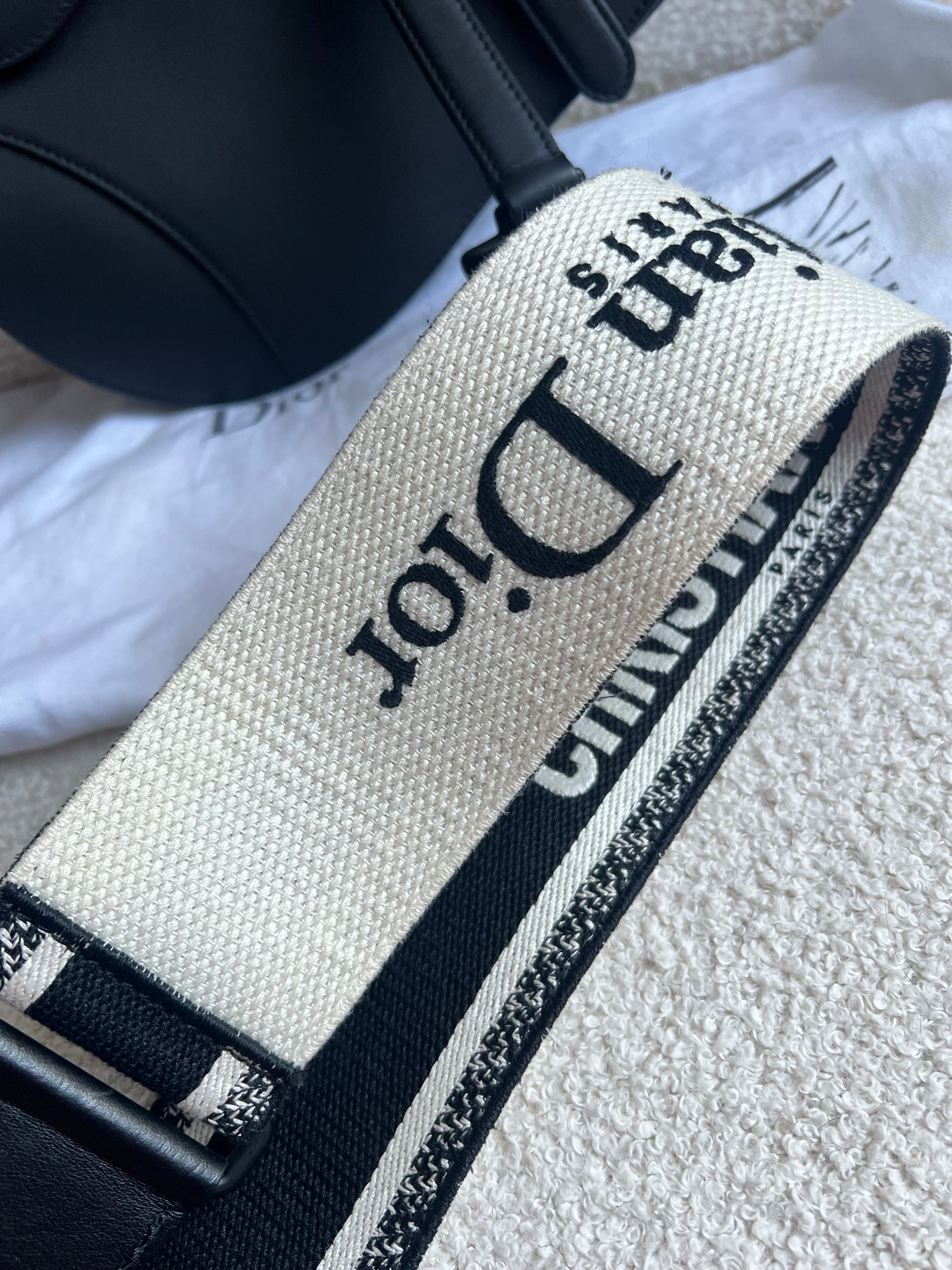 Christian Dior Black Ultra Matte Saddle Bag with Strap – Addicted