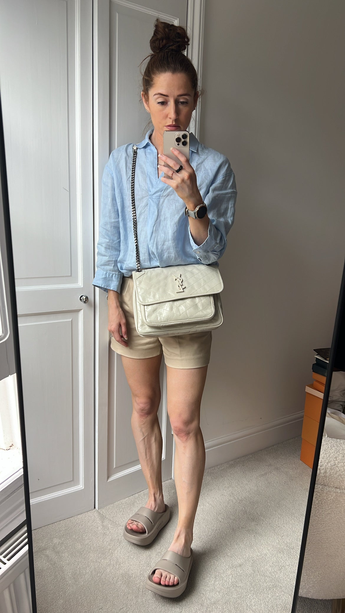 Yves Saint Laurent (YSL) Blanc Vintage Medium Niki Chain Bag (RRP