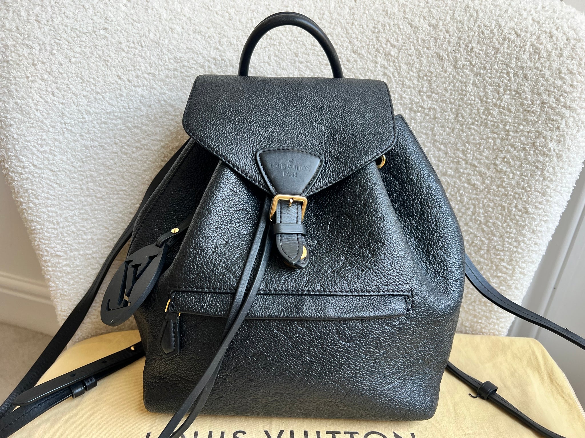 Louis Vuitton Montsouris Backpack Black Empreinte – Addicted to Handbags