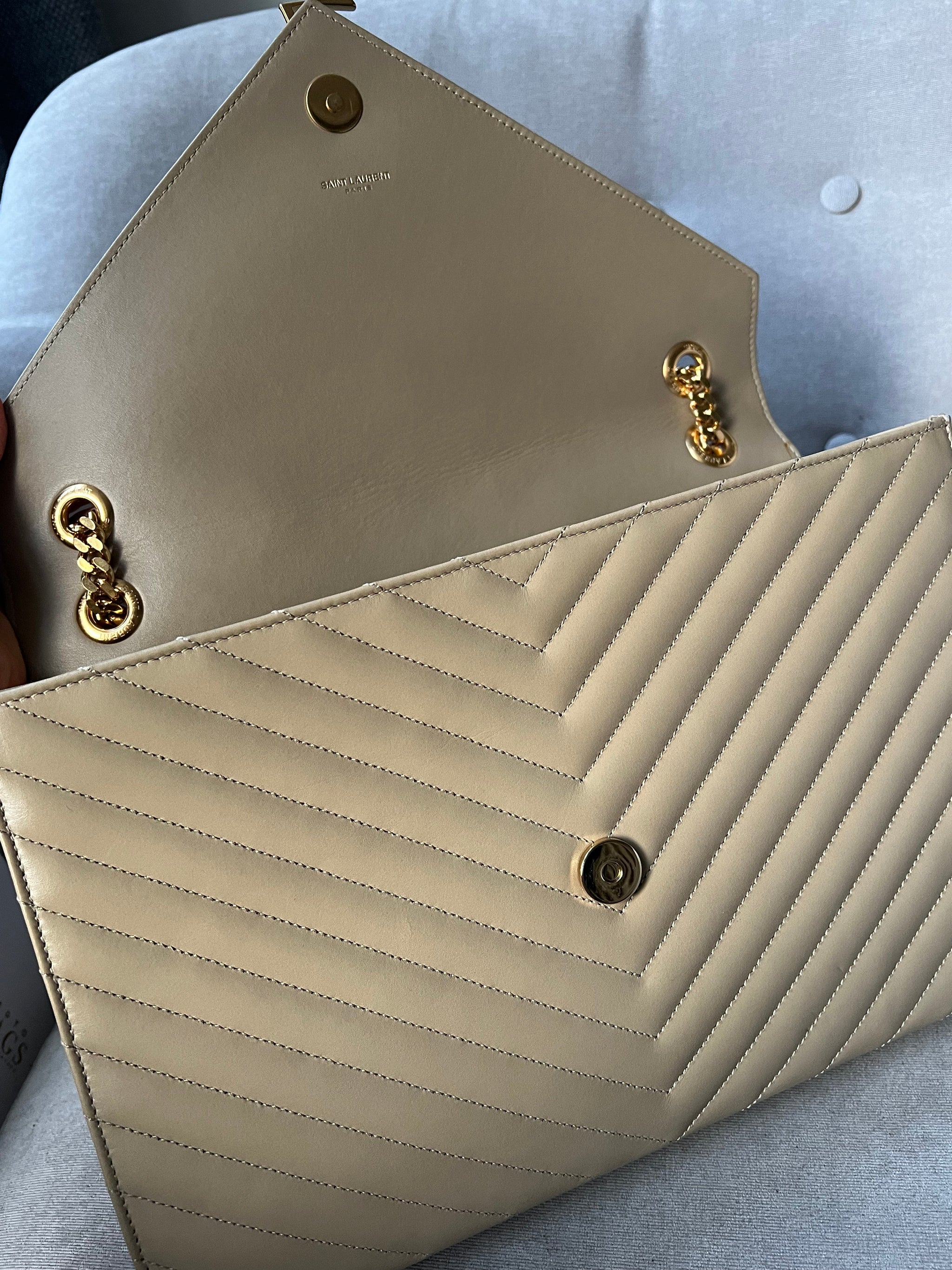 Yves Saint Laurent YSL Large Beige Envelope Bag RRP 2 275 Addicted to Handbags