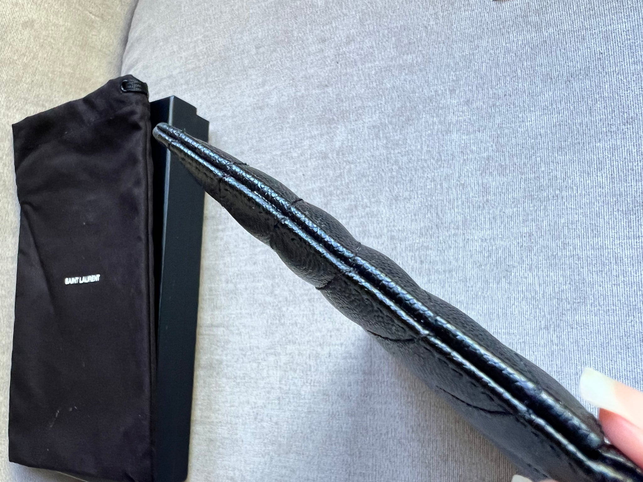 Yves Saint Laurent (YSL) Black Cassandra Zip Pouch (RRP £365