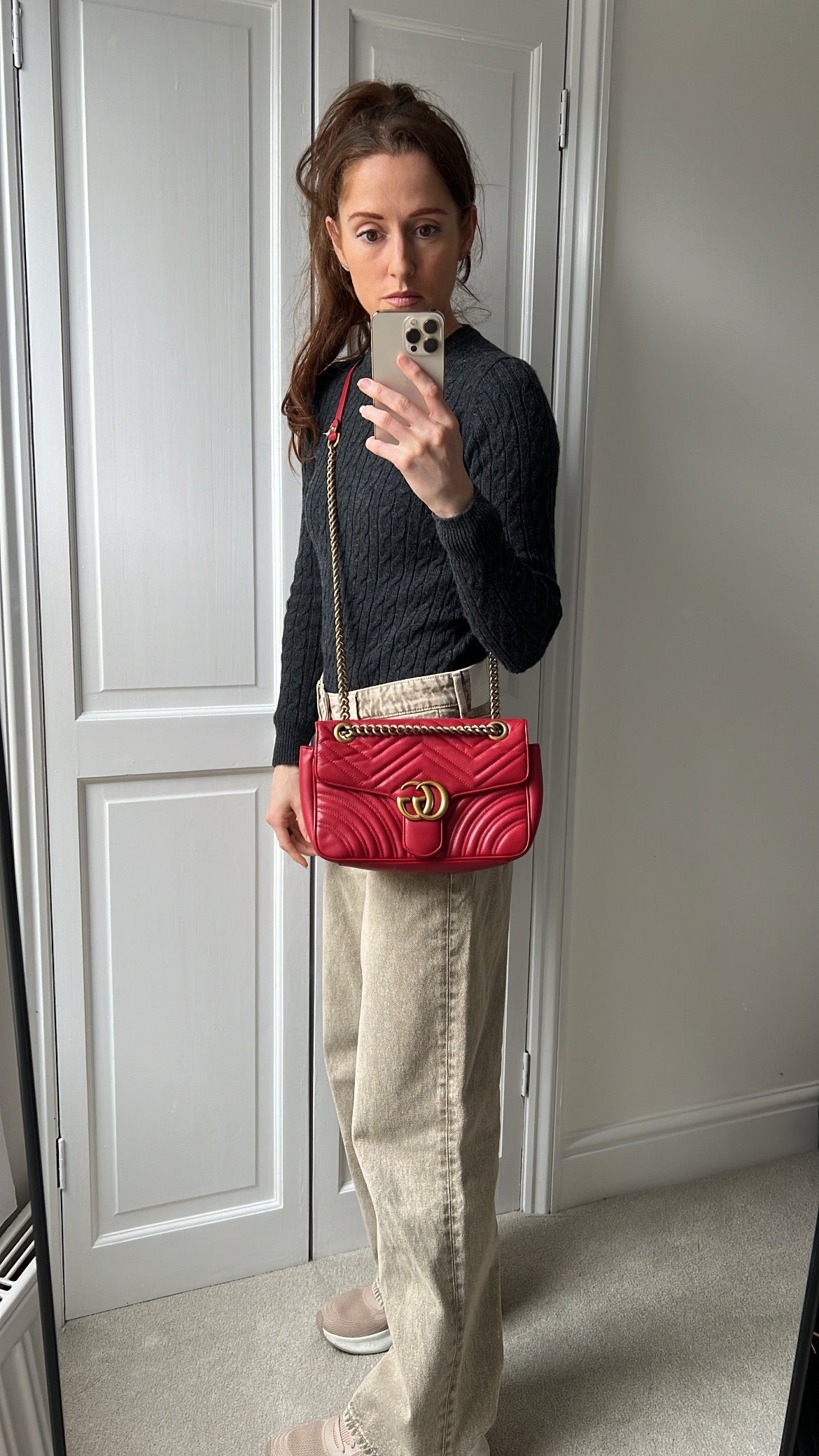 Gucci GG Hibiscus Red Marmont Small Shoulder Bag (RRP £2,070