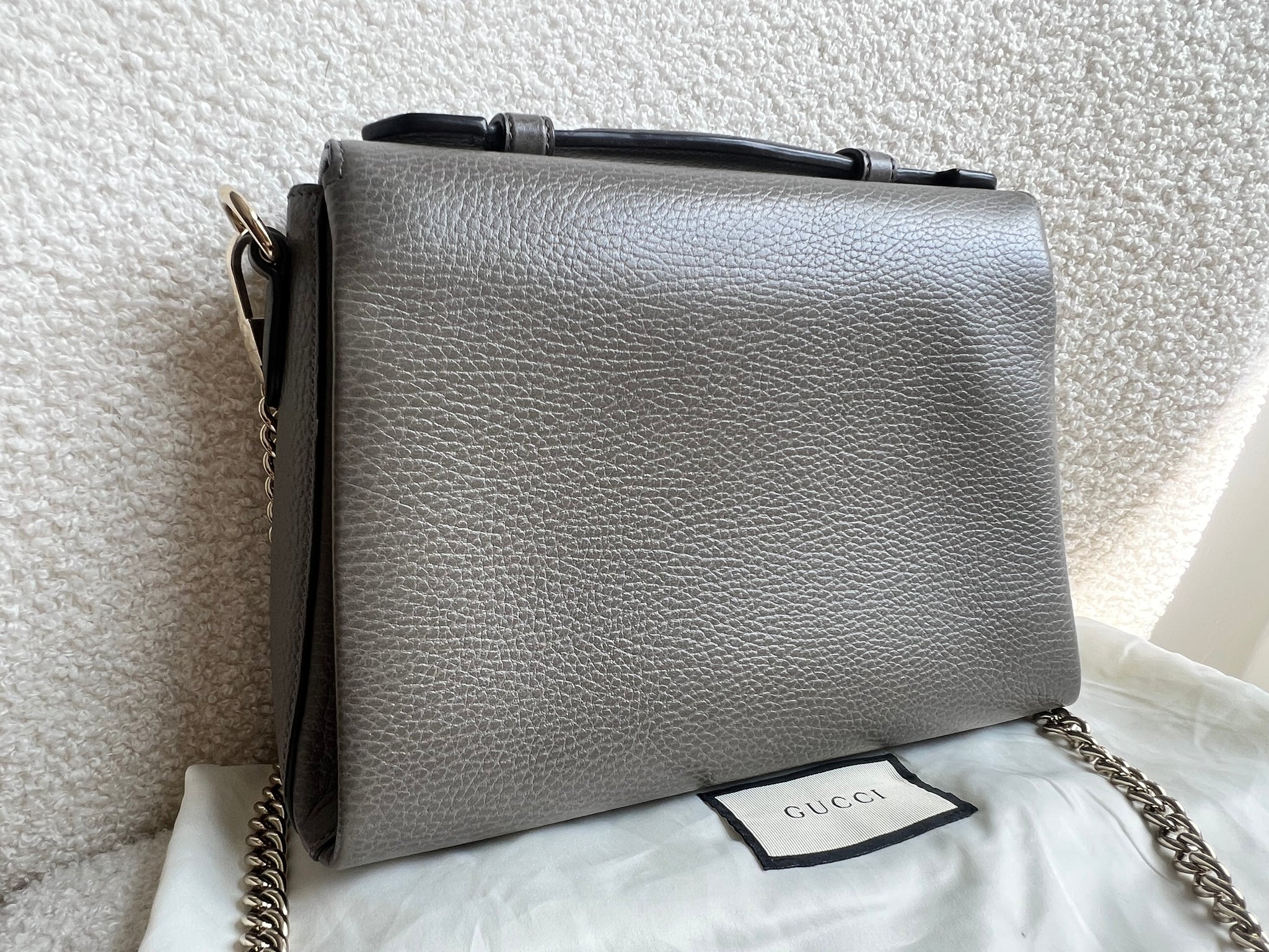 Gucci Interlocking GG Grey Medium Top Handle Bag (RRP £1,150