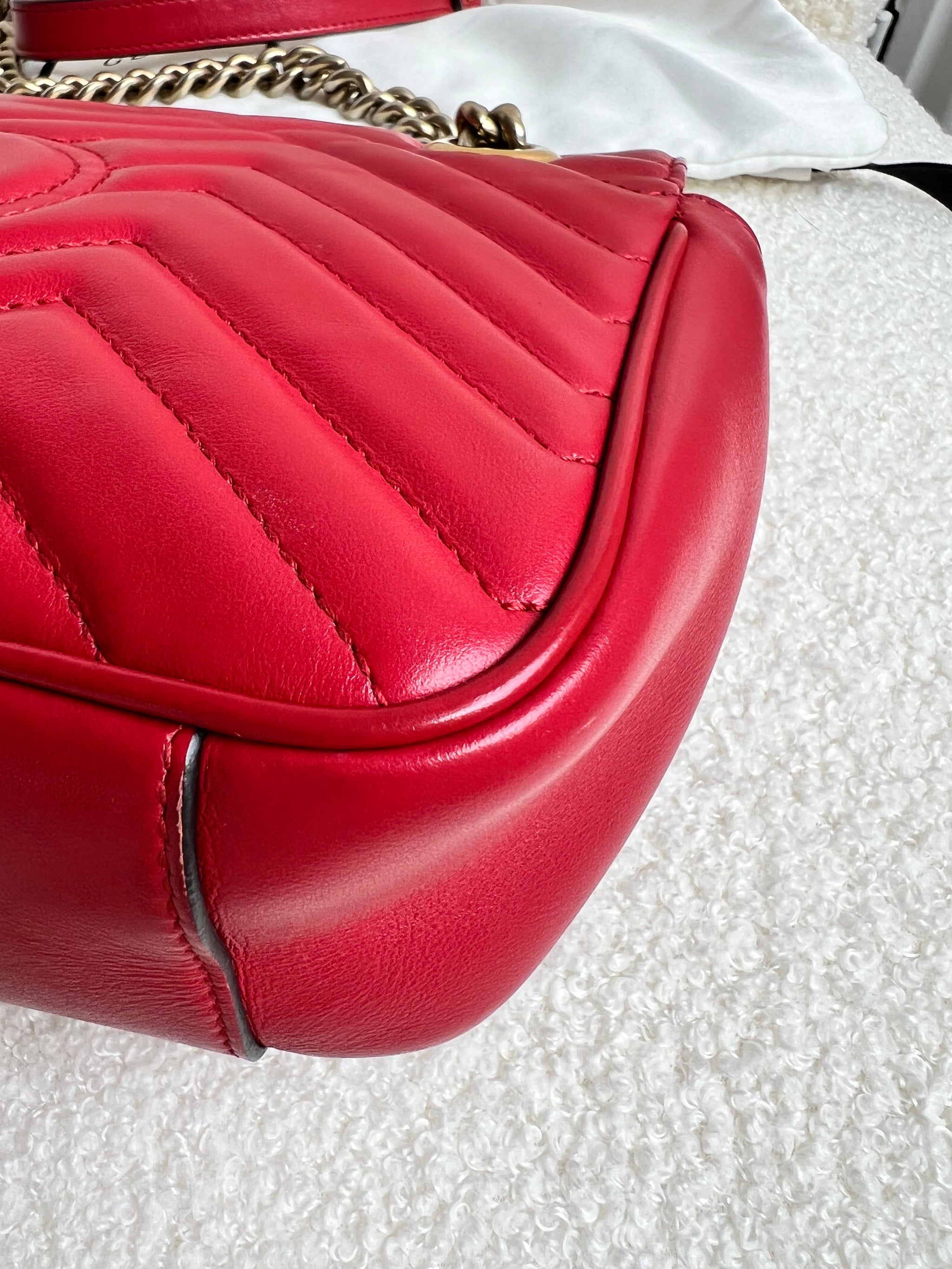 Gucci GG Hibiscus Red Marmont Small Shoulder Bag (RRP £2,070
