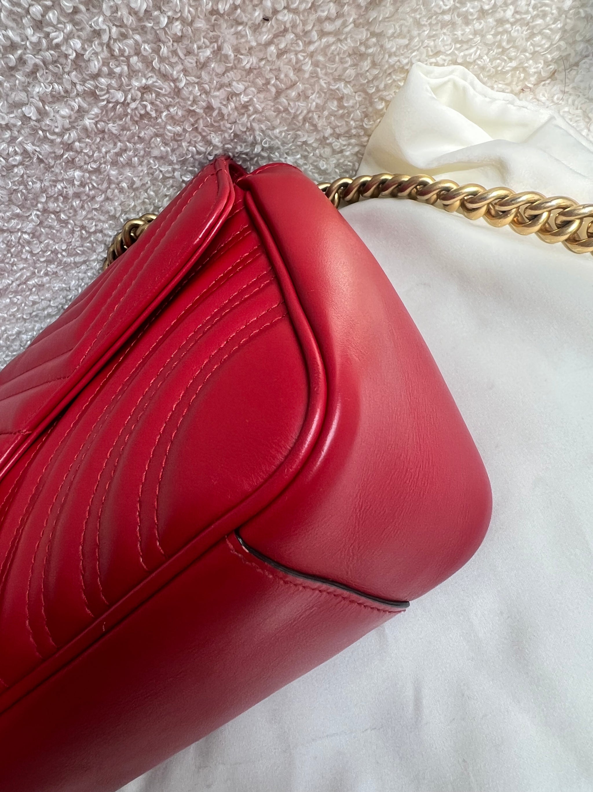 Gucci GG Hibiscus Red Marmont Small Shoulder Bag (RRP £2,070