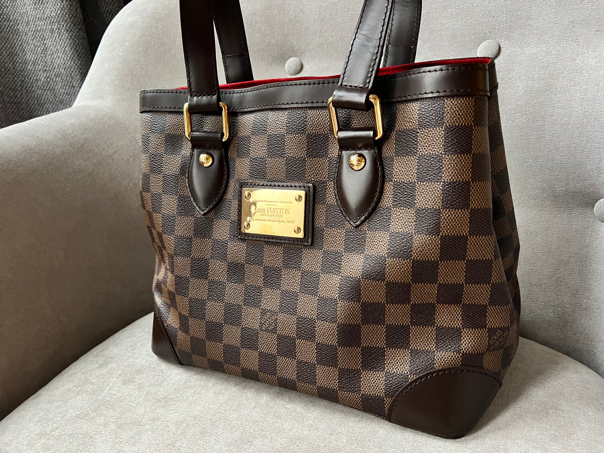 Louis Vuitton Hampstead PM Damier Ebene Addicted to Handbags