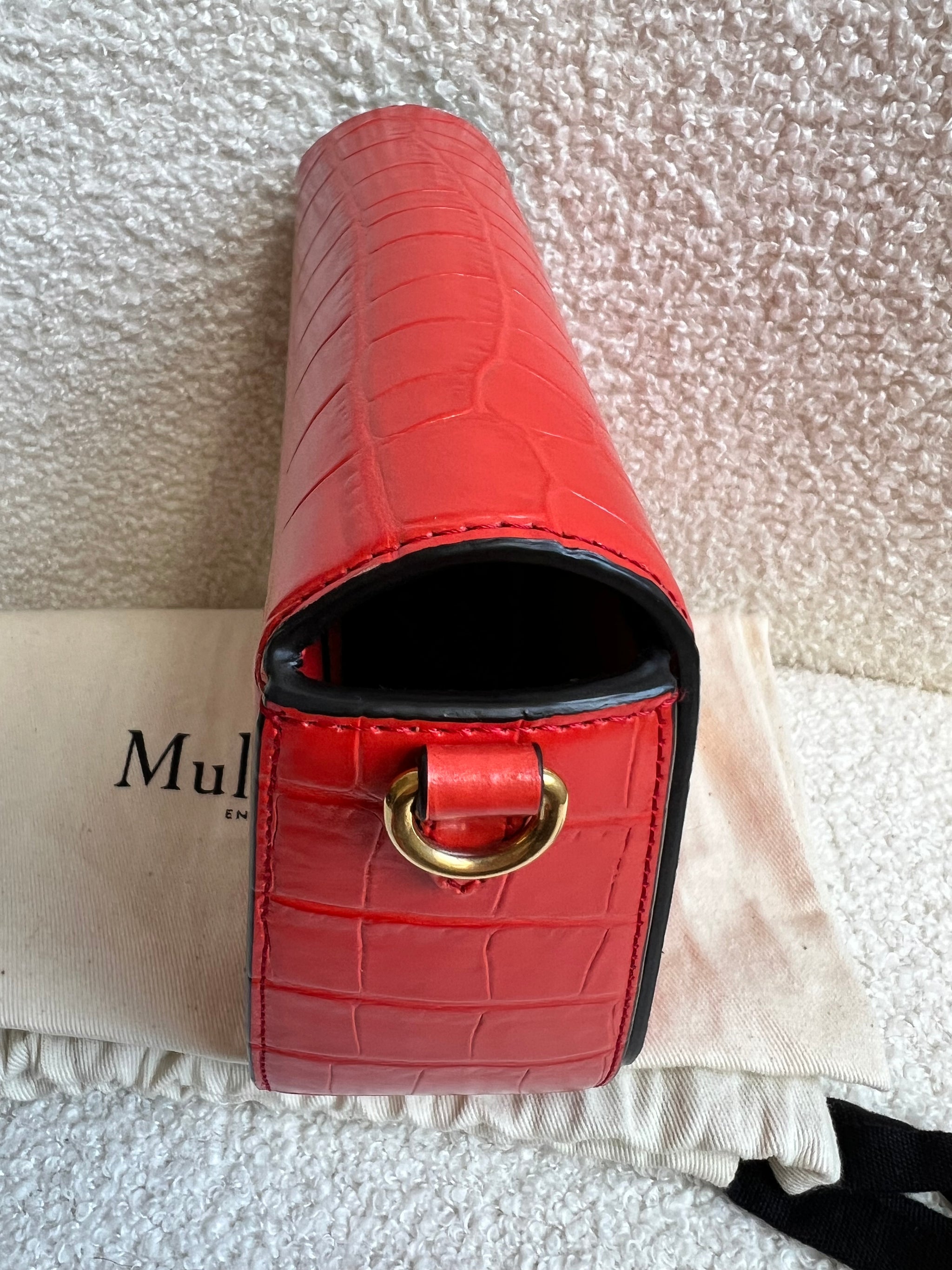 Mulberry Red Croc Small Darley Satchel (RRP £599) – Addicted to
