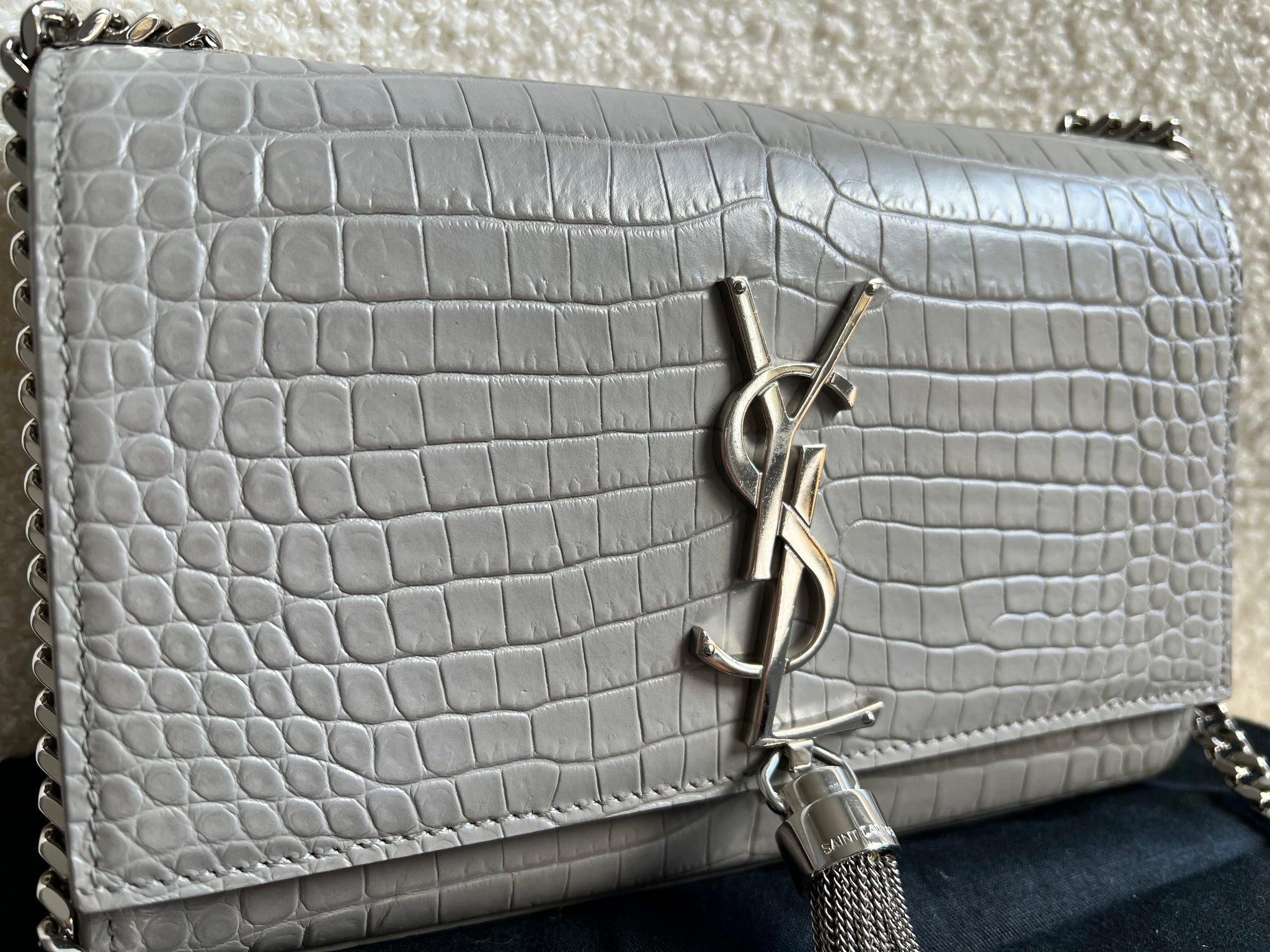 Light grey ysl bag sale