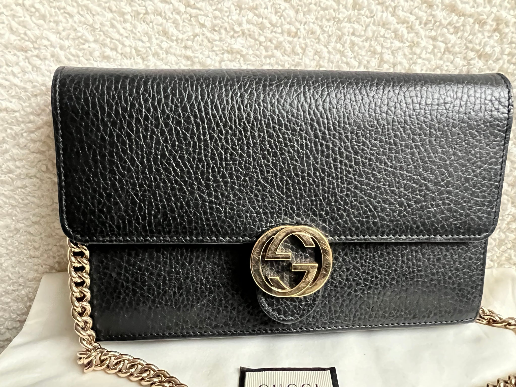 Gucci Black Interlocking GG Chain Wallet – Addicted to Handbags