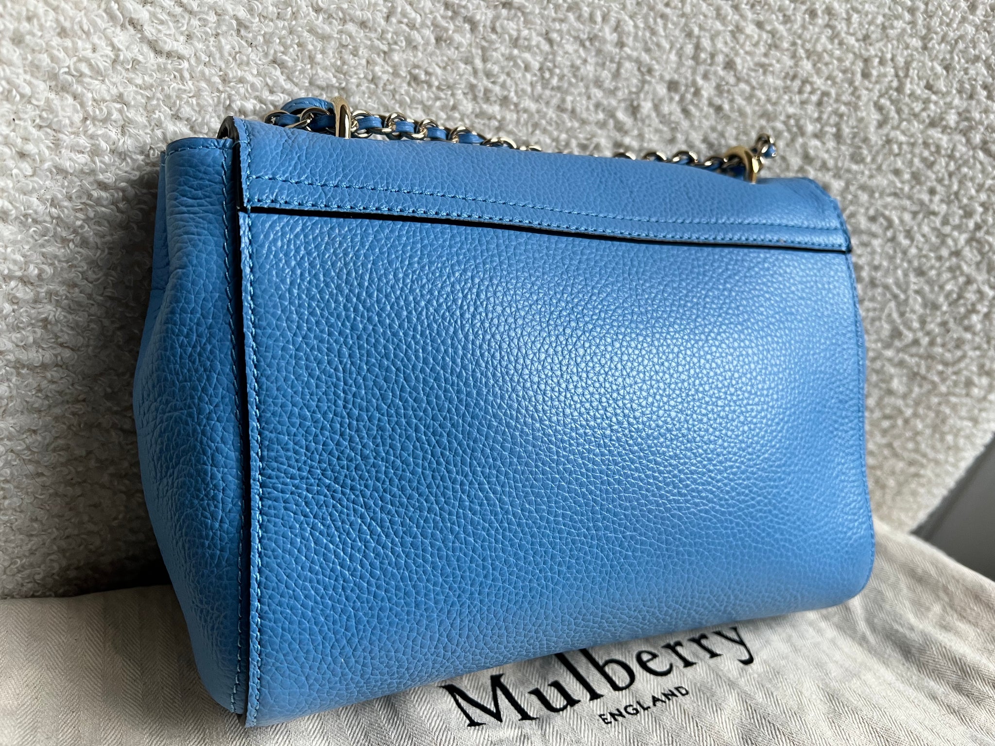 Mulberry Cornflower Blue Regular Lily with Gold Hardware (RRP £995