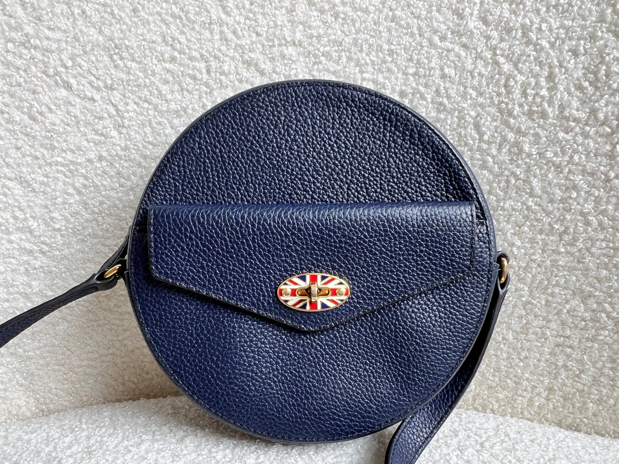 Mulberry Union Jack Midnight Darley Round Shoulder Clutch Addicted to Handbags