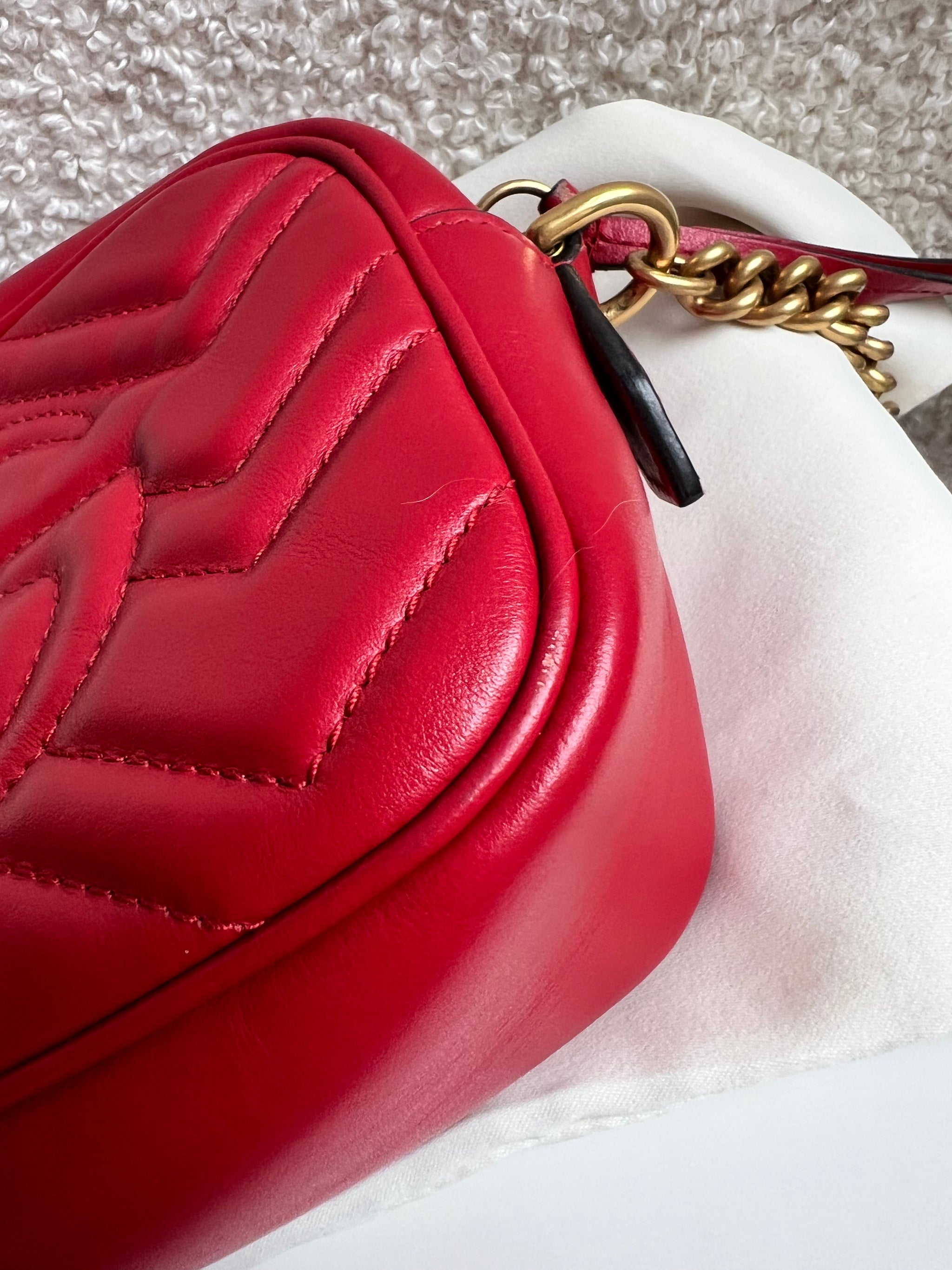 Gucci GG Hibiscus Red Marmont Mini Shoulder Bag (RRP £1360