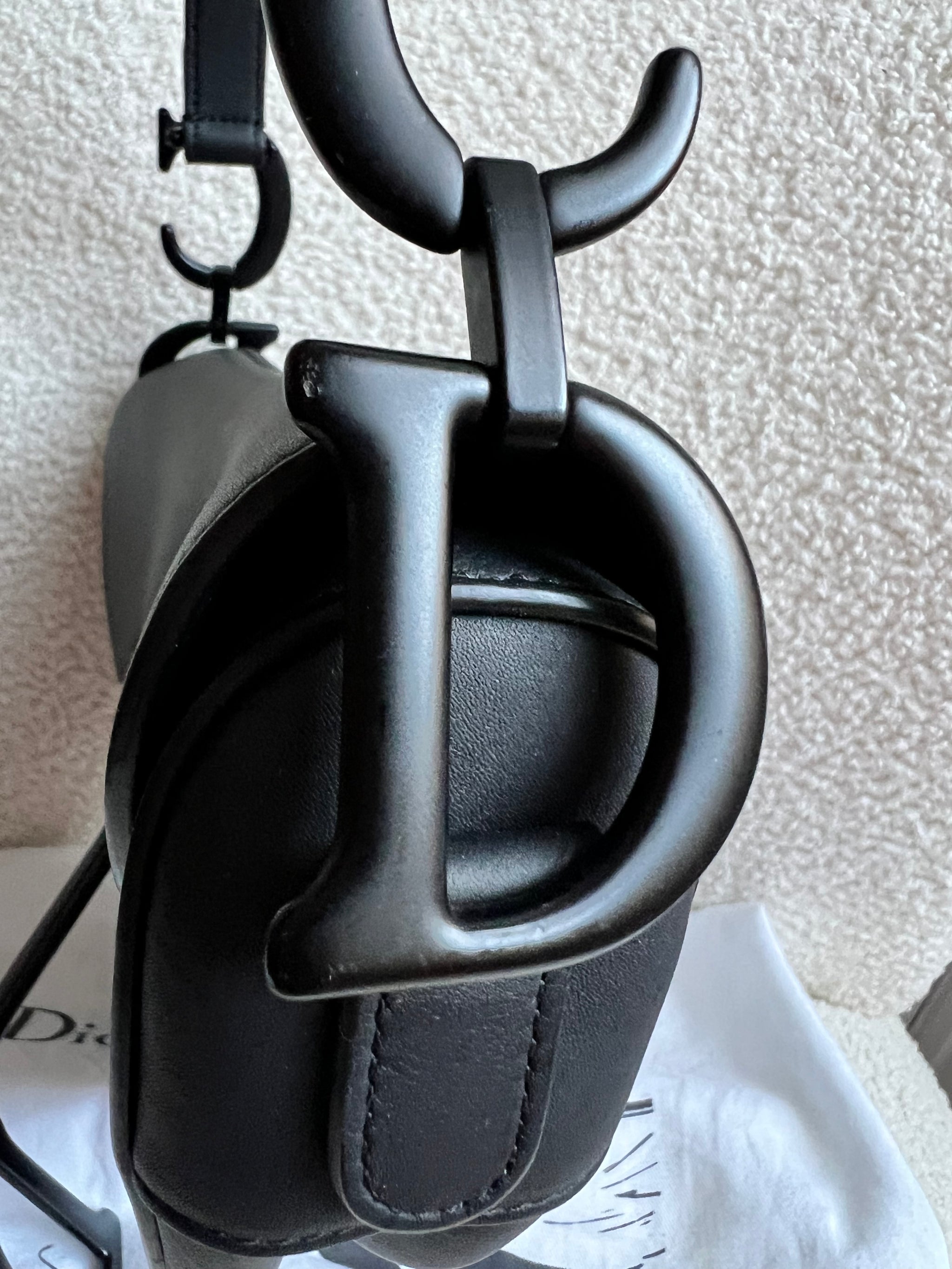Christian Dior Black Ultra Matte Saddle Bag with Strap – Addicted