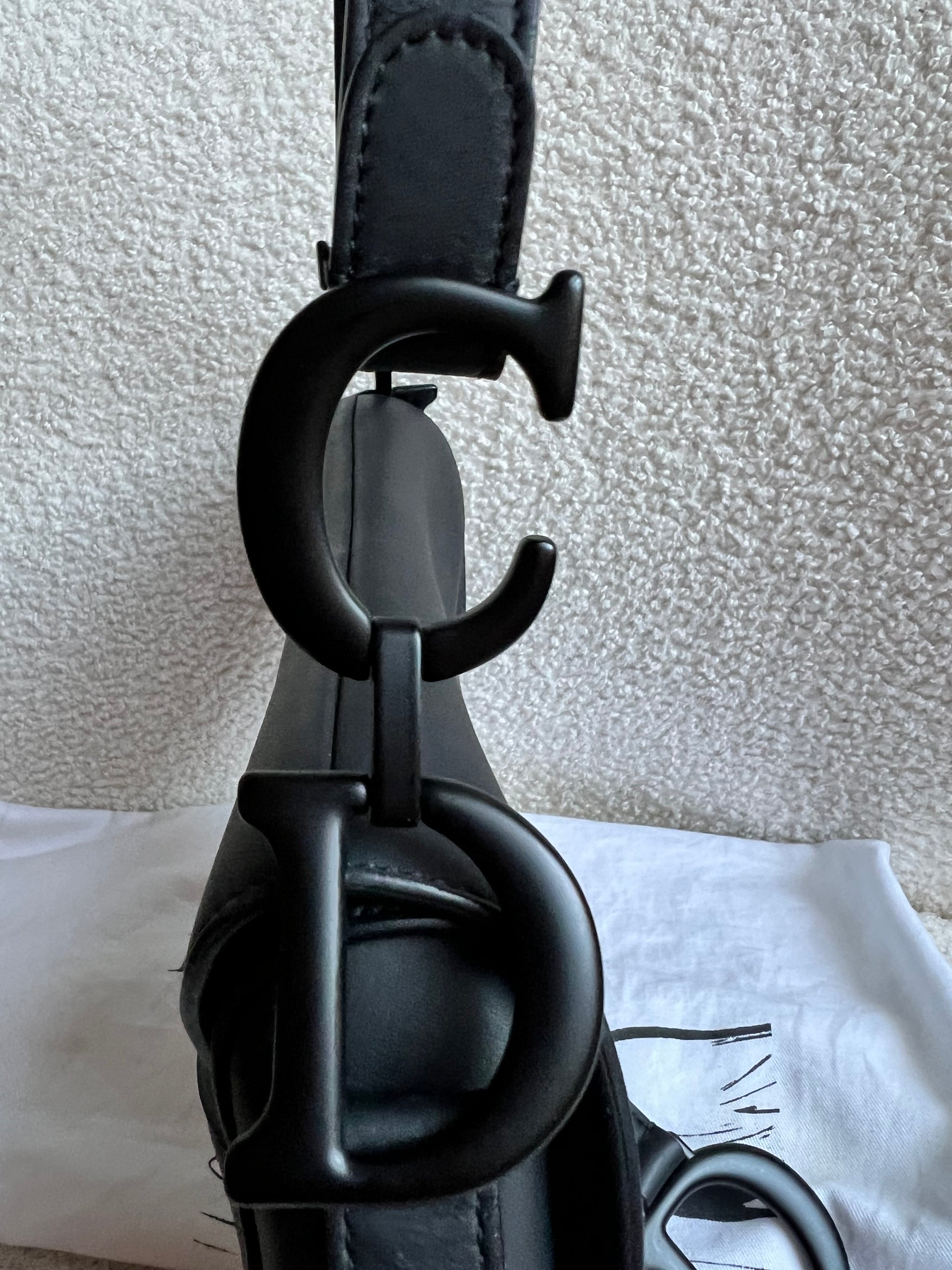 Christian Dior Black Ultra Matte Saddle Bag with Strap – Addicted