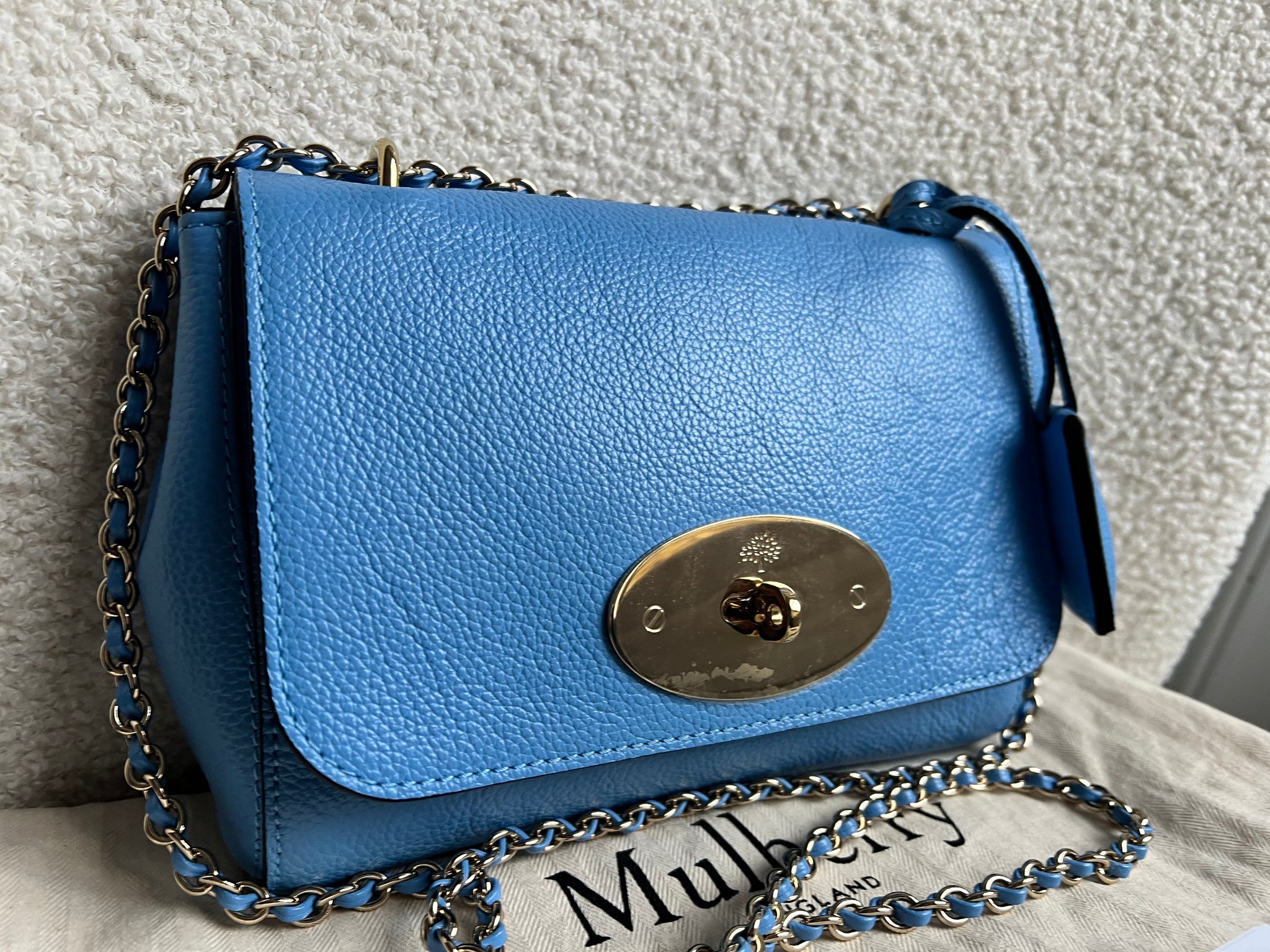 Mulberry Cornflower Blue Regular Lily with Gold Hardware (RRP £995