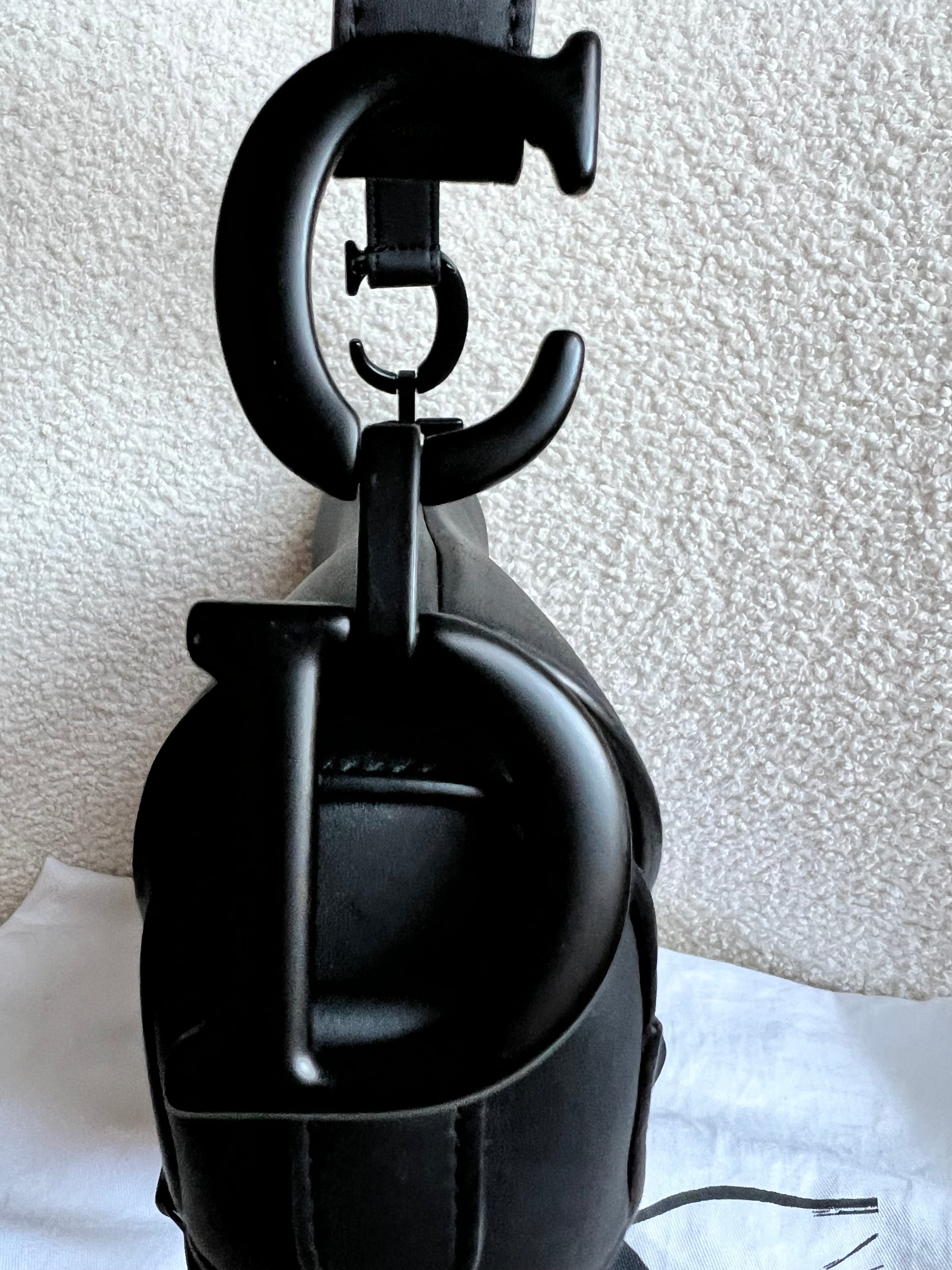 Christian Dior Black Ultra Matte Saddle Bag with Strap – Addicted