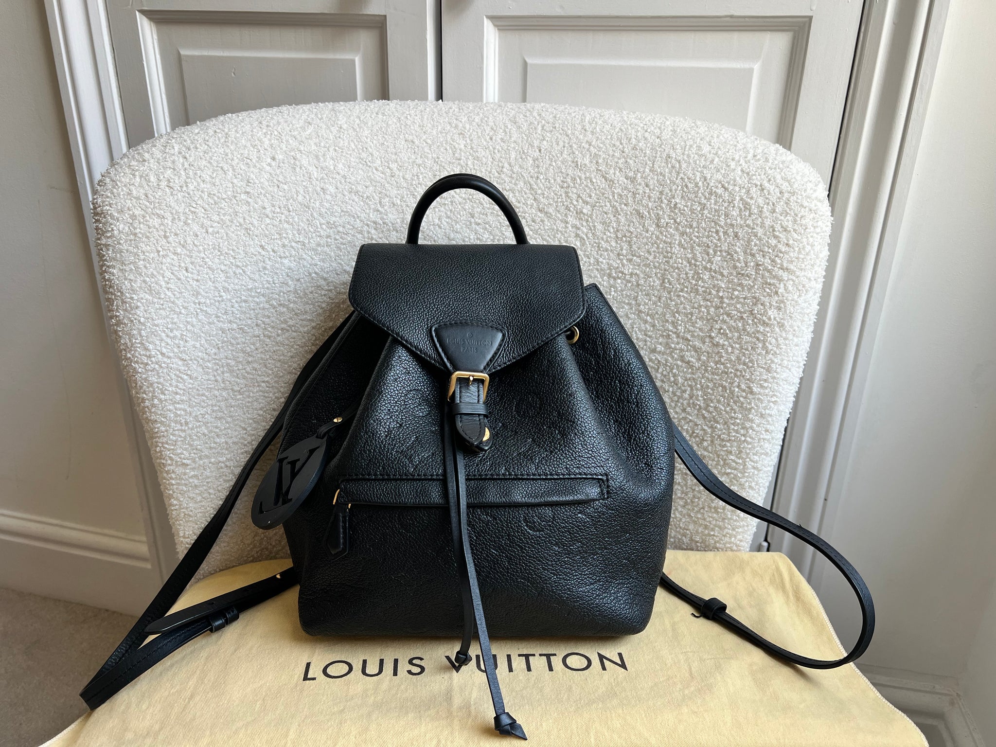 louis vuitton backpack empreinte Louis Vuitton Montsouris Backpack Black Empreinte