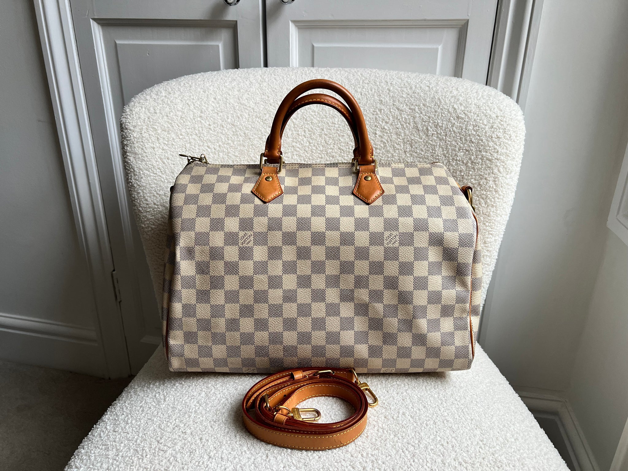 Bandouliere Louis Vuitton Speedy 35 Azur Damier Azur Speedy 35 Con