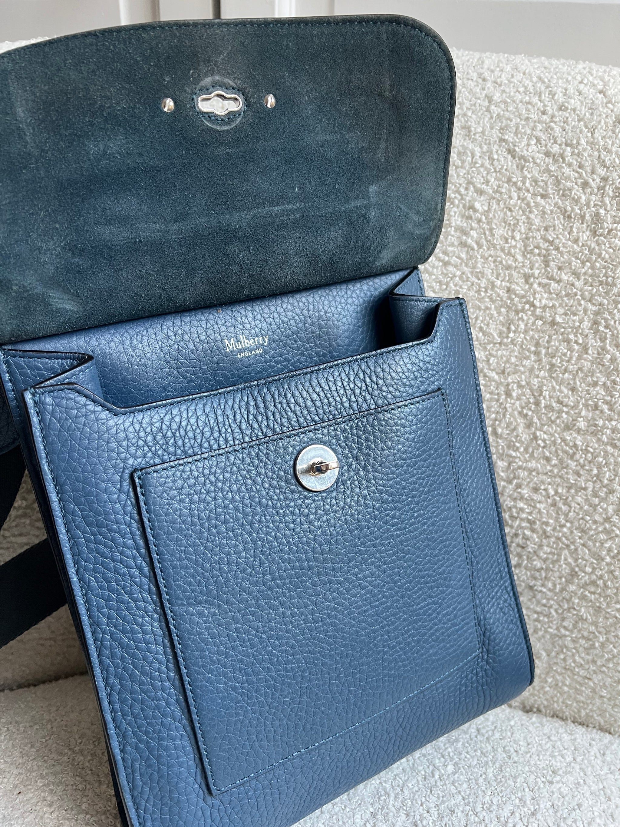 Antony Mulberry Tasche Blau Mulberry Antony Leather Shoulder Bag 