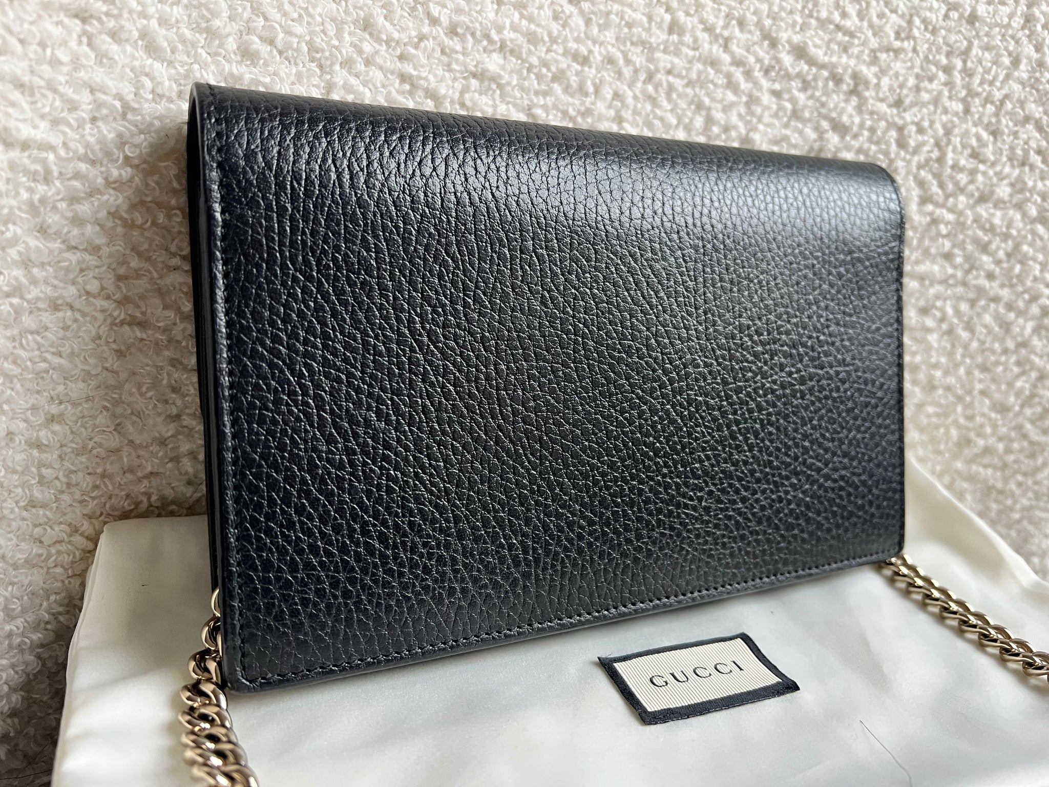 Gucci Black Interlocking GG Chain Wallet – Addicted to Handbags