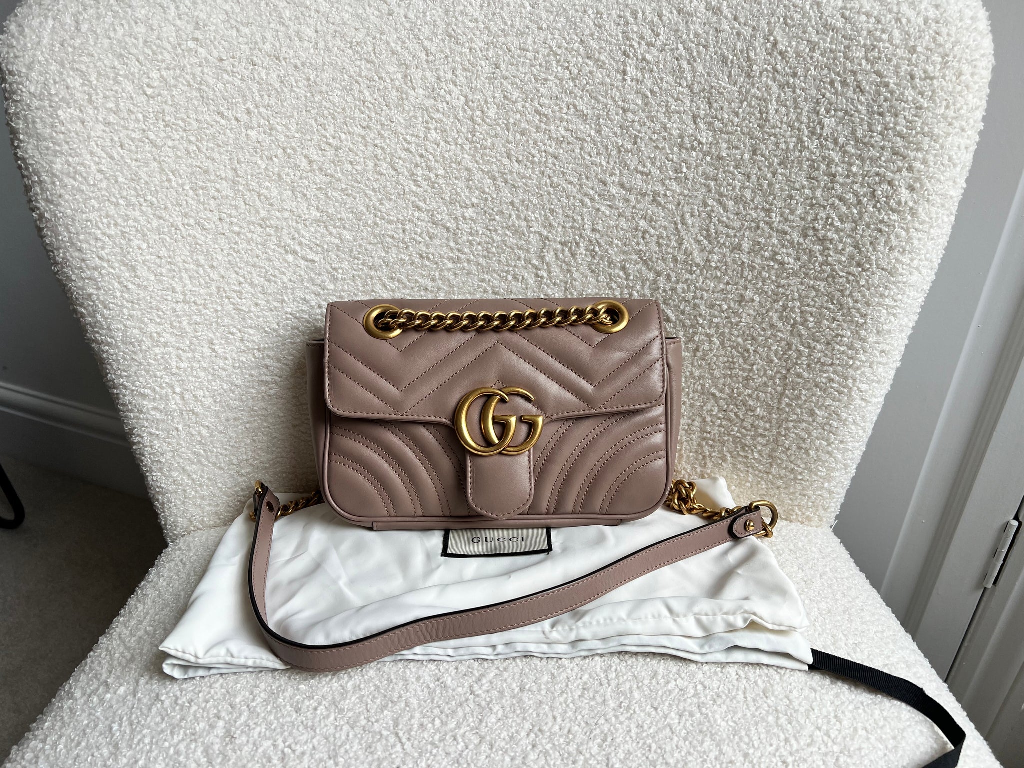 Dusty pink gucci bag sale