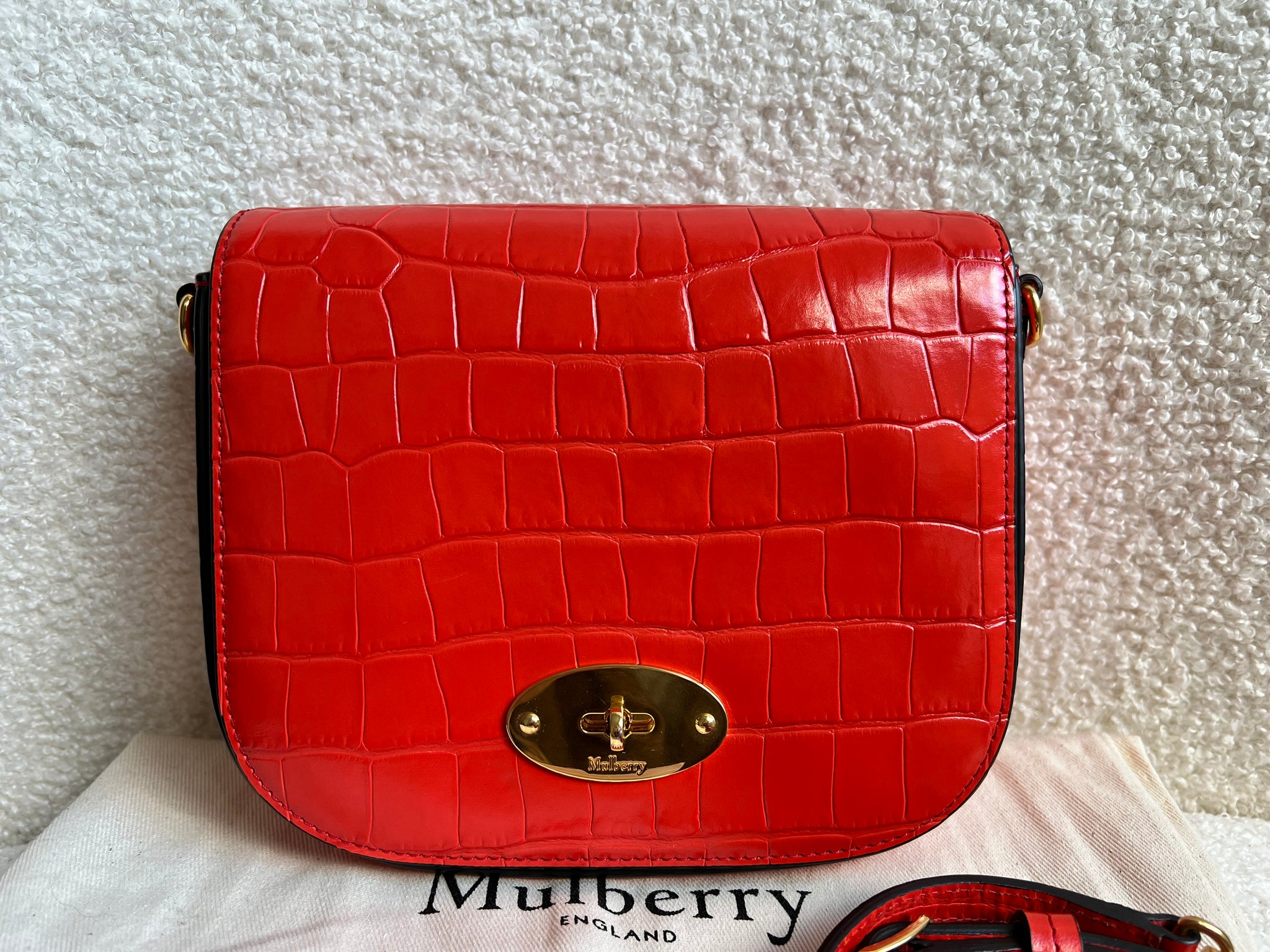 Mulberry Red Croc Small Darley Satchel (RRP £599) – Addicted to