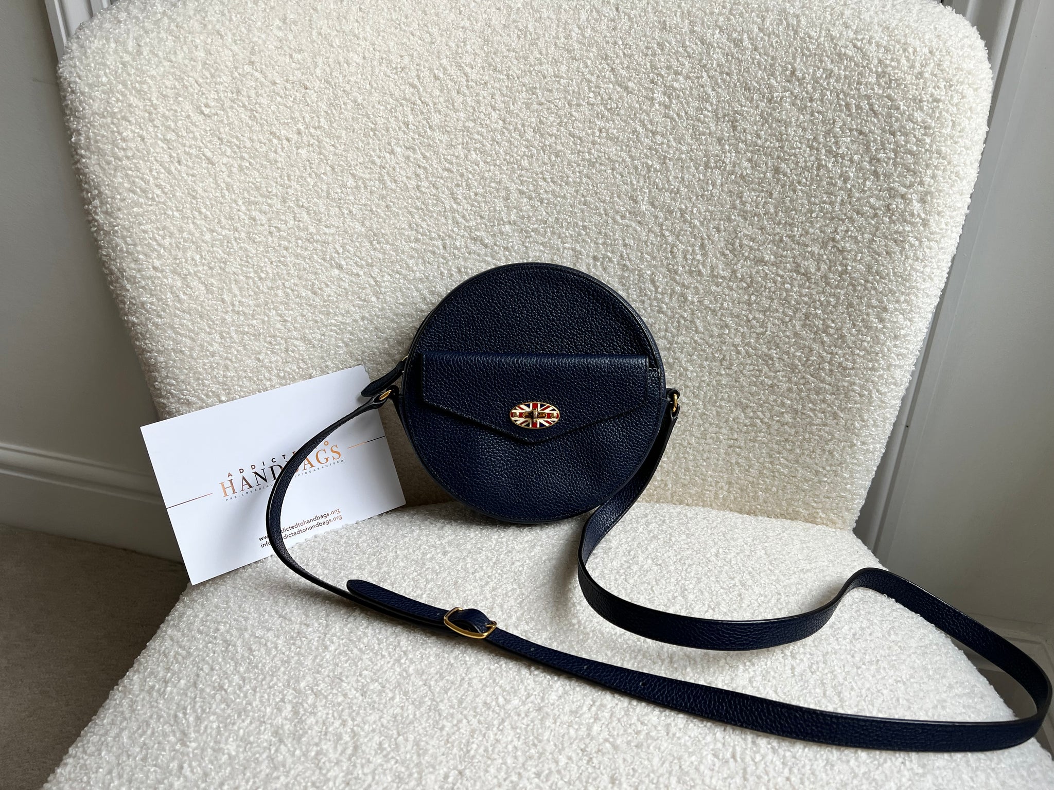 Mulberry Union Jack Midnight Darley Round Shoulder Clutch Addicted to Handbags