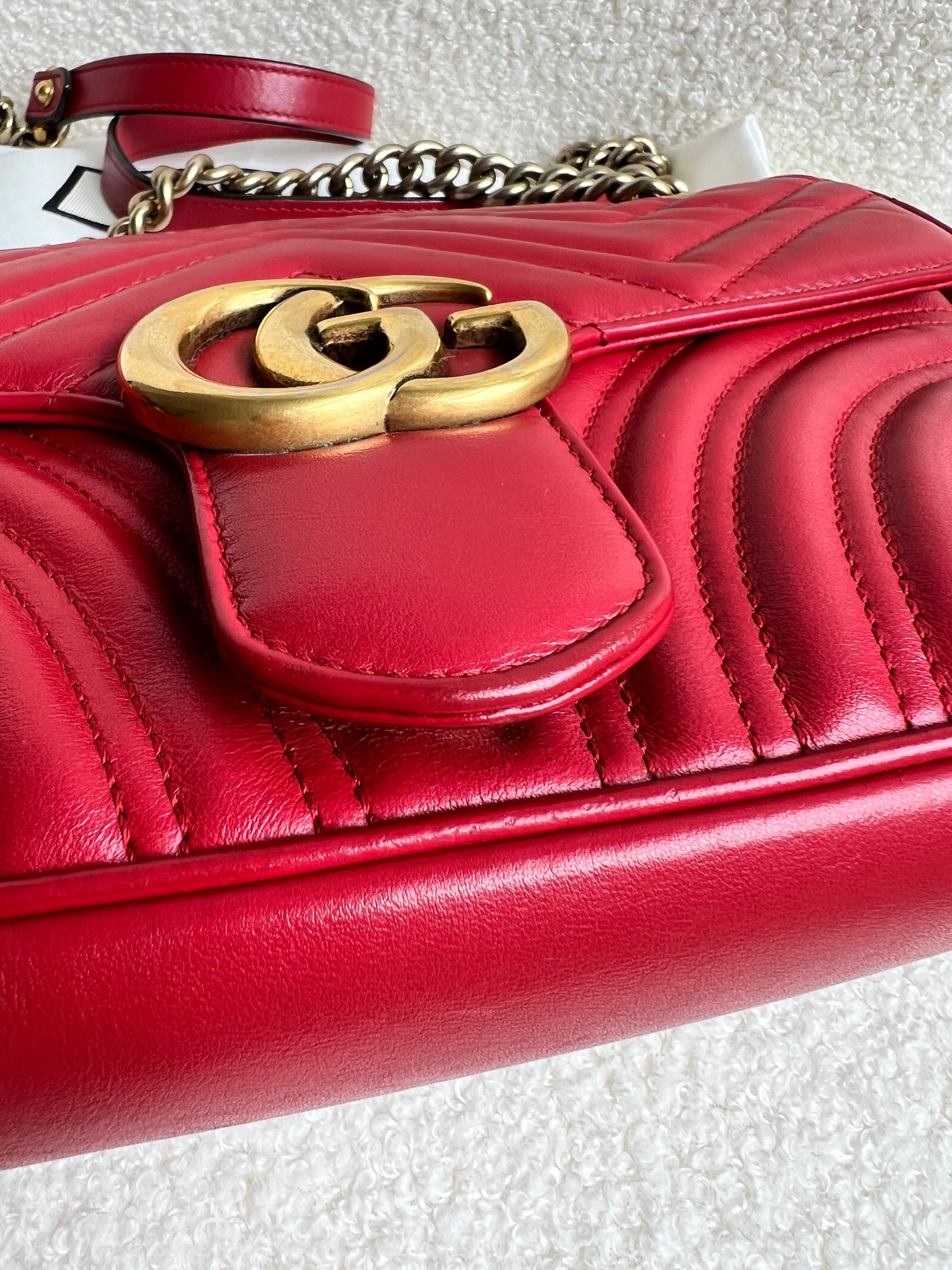 Gucci GG Hibiscus Red Marmont Small Shoulder Bag (RRP £2,070