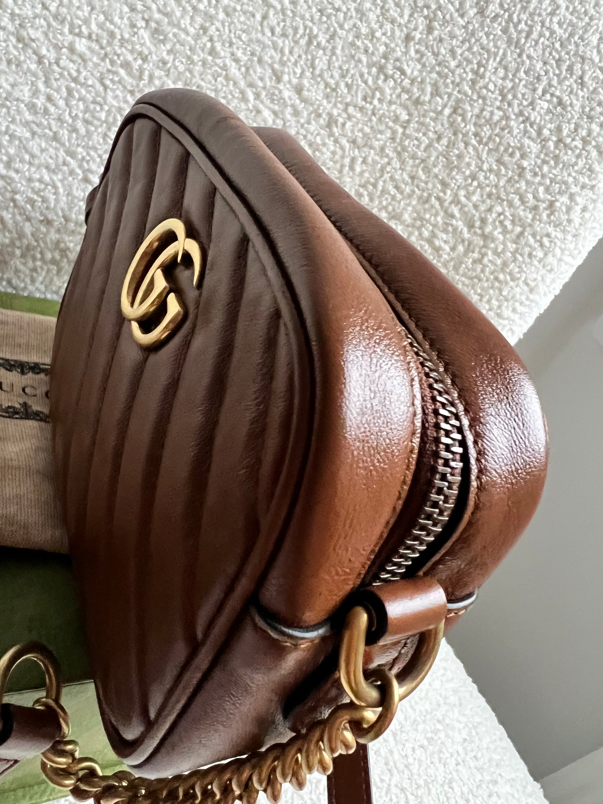 Gucci GG Brown Marmont Mini Shoulder Bag (RRP £1,360) – Addicted