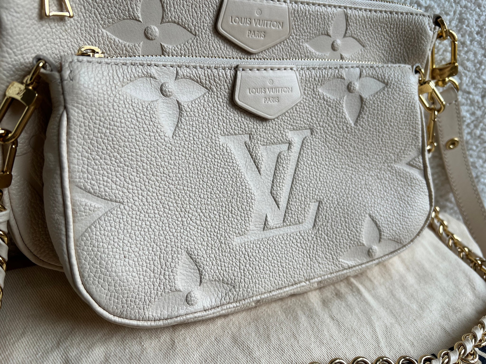 Louis Vuitton Multi Pochette Accessoires Creme Empreinte (RRP