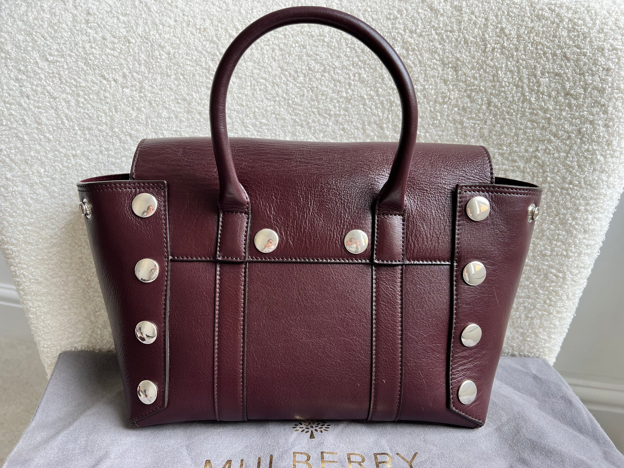 Mulberry Small Oxblood Studded Bayswater Satchel RRP 995 Addicted to Handbags