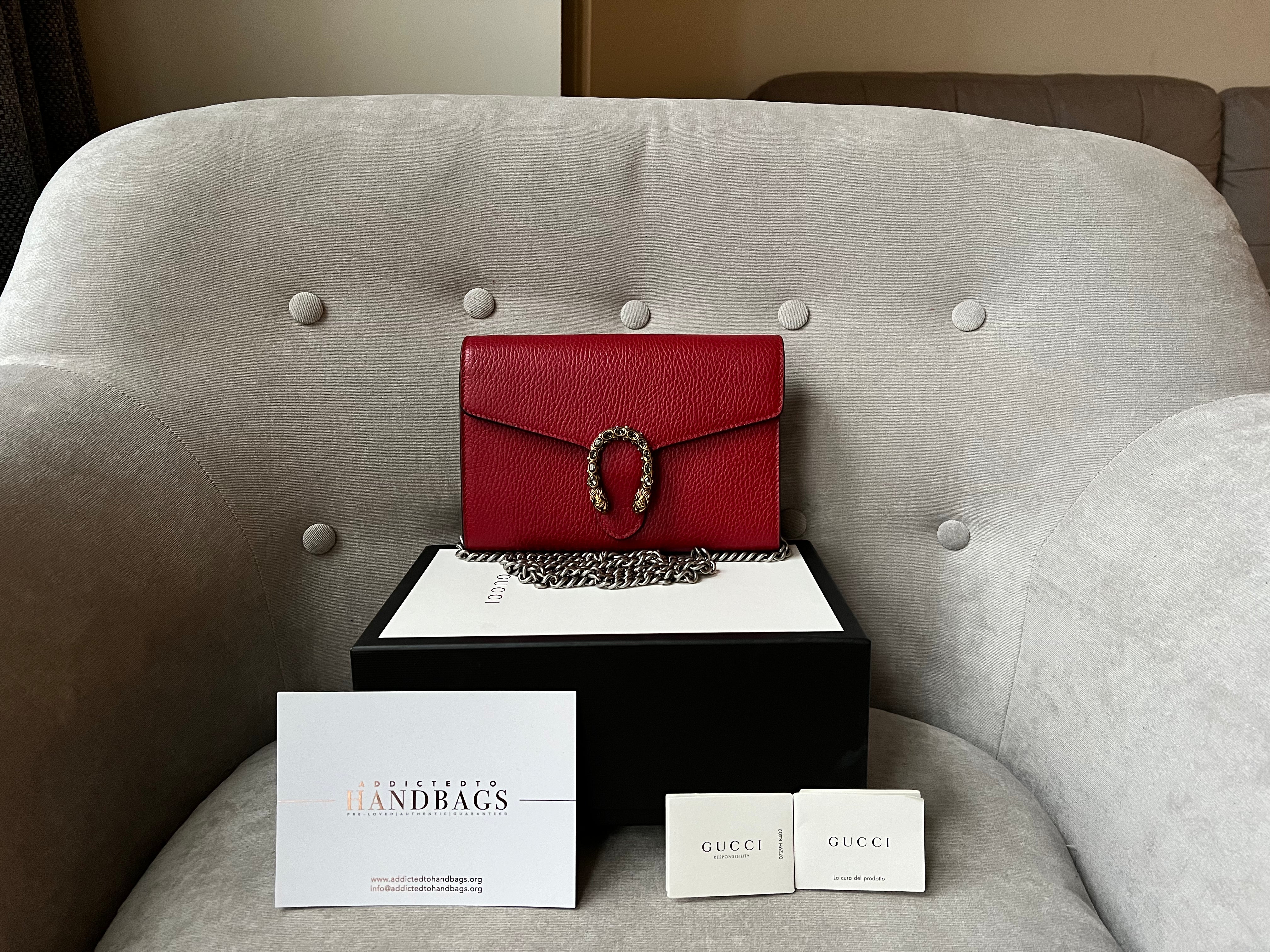 Gucci Dionysus Red Mini Chain Bag RRP 1340 Addicted to Handbags