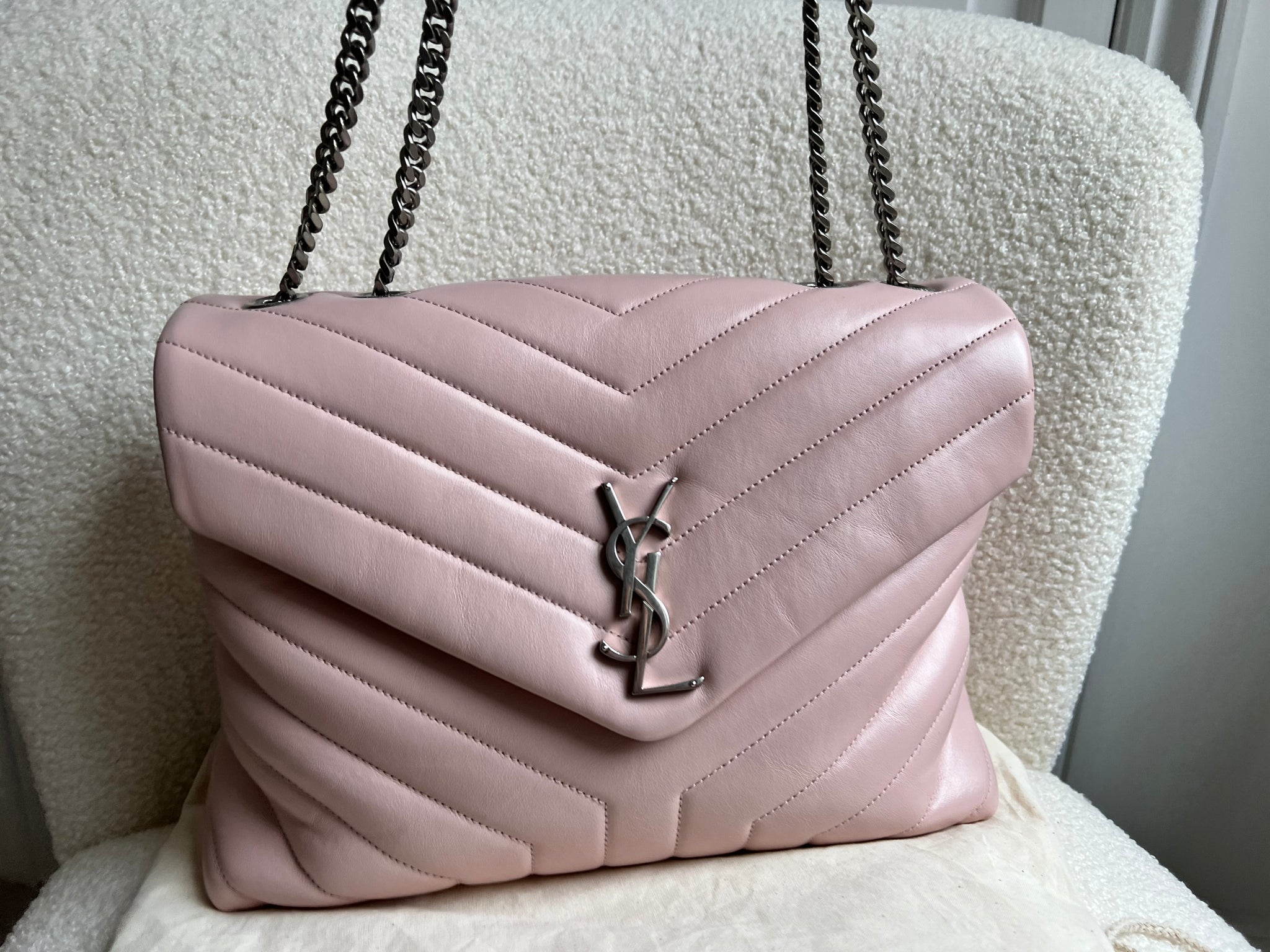 Light pink ysl bag best sale