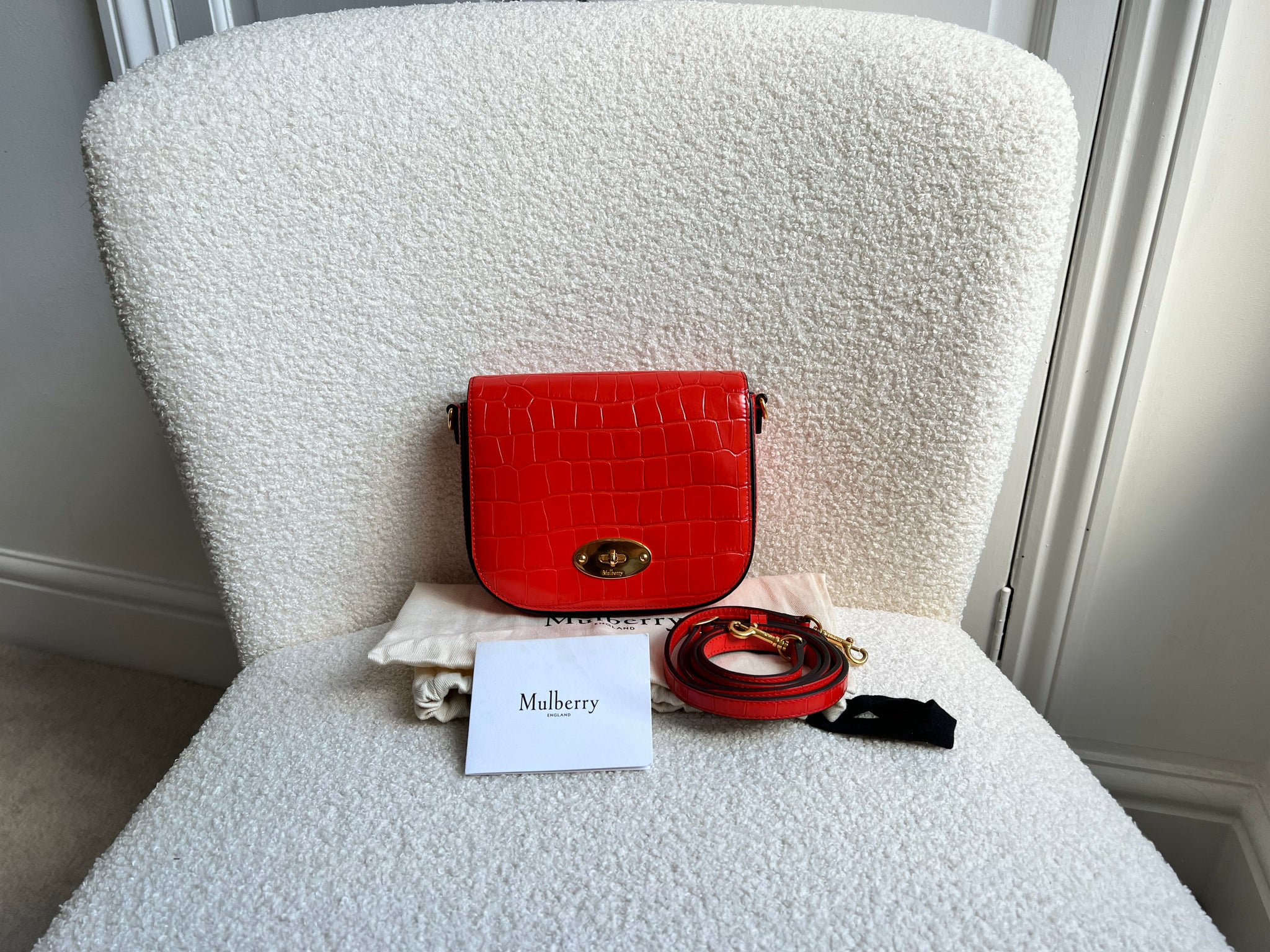 Mulberry red croc bag online