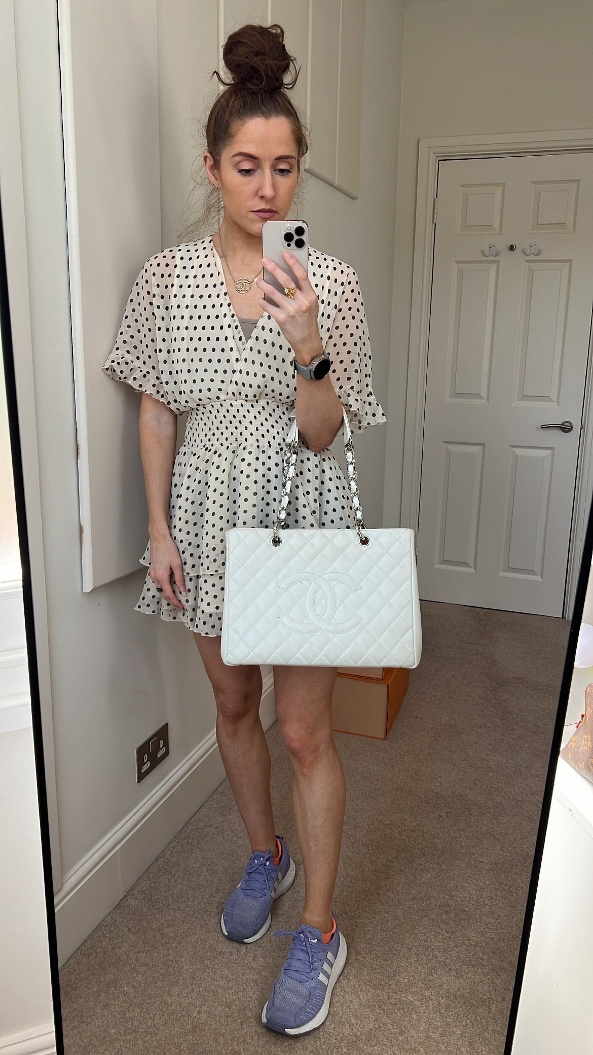 Chanel White Caviar Grand Shopper Tote (GST) – Addicted to Handbags