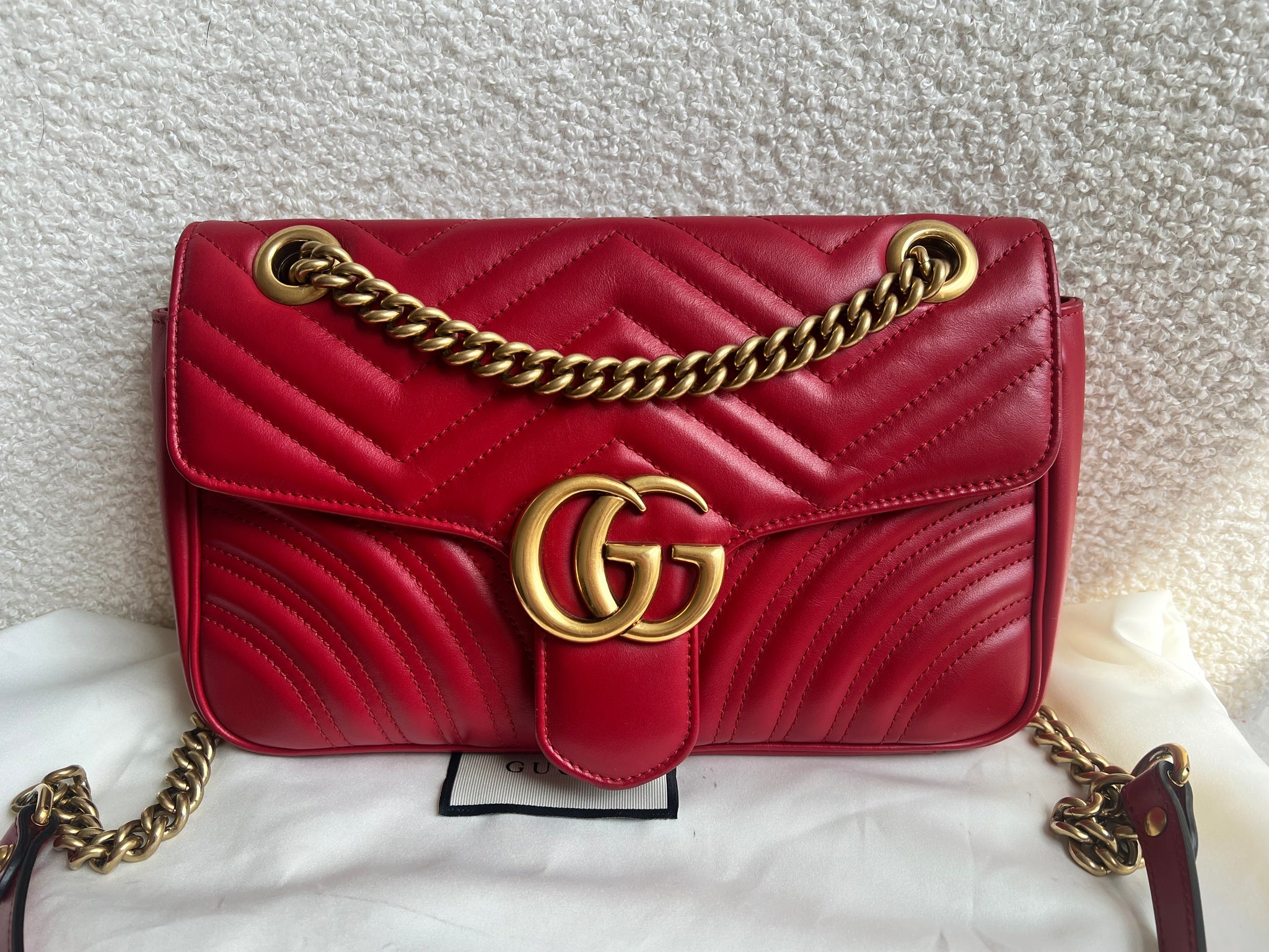 Gucci GG Hibiscus Red Marmont Small Shoulder Bag (RRP £2,070