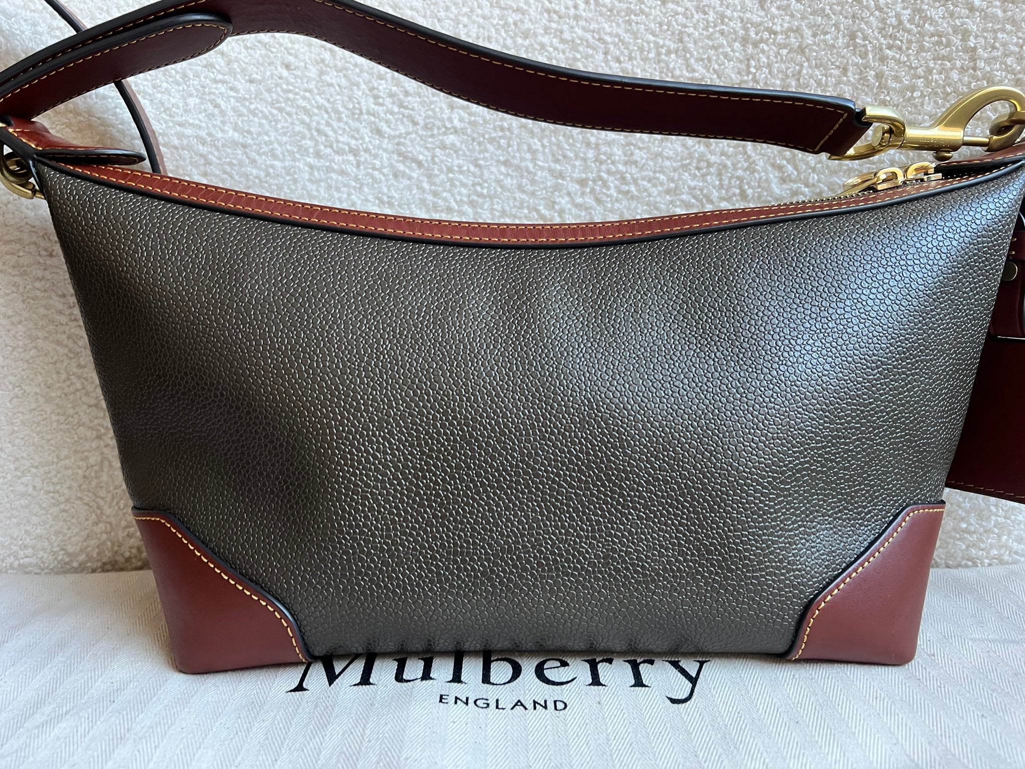 Mulberry Heritage Crossbody Clipper Eco Cognac Scotchgrain 
