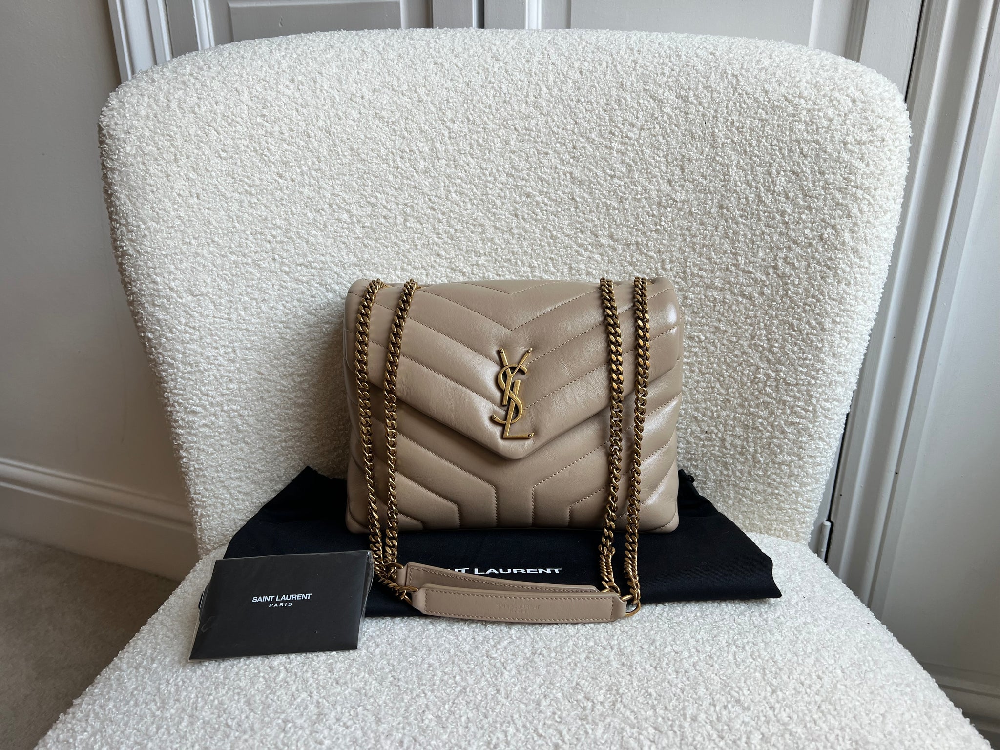 Ysl Loulou Handbag Ysl Original Yves Saint Laurent (YSL) Beige