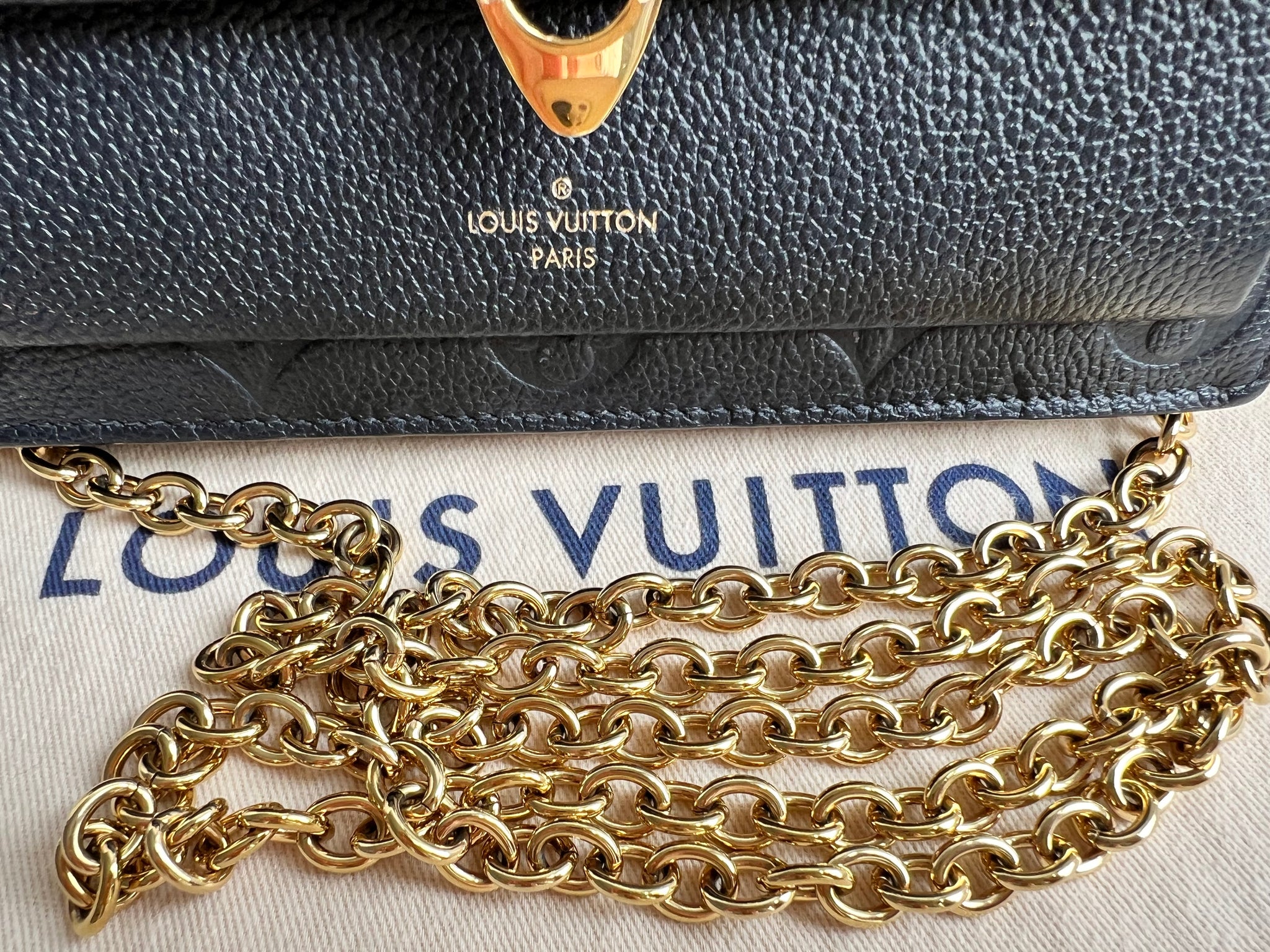 Louis Vuitton Black Empreinte Vavin Chain Wallet RRP 1410 Addicted to Handbags