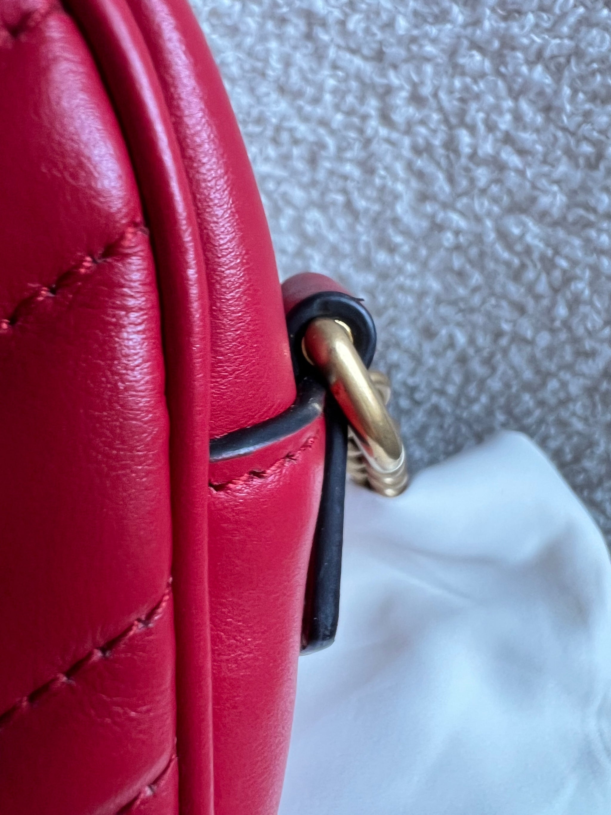 Gucci GG Hibiscus Red Marmont Mini Shoulder Bag (RRP £1360
