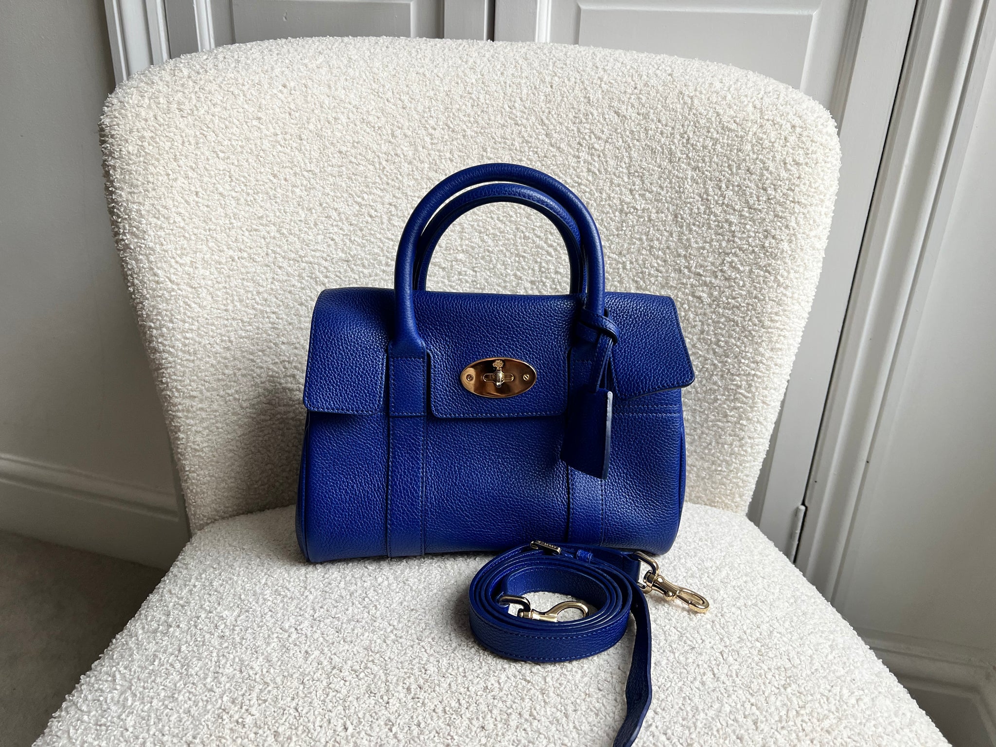 Mulberry Neon Blue Bayswater Satchel (RRP £995) – Addicted to Handbags