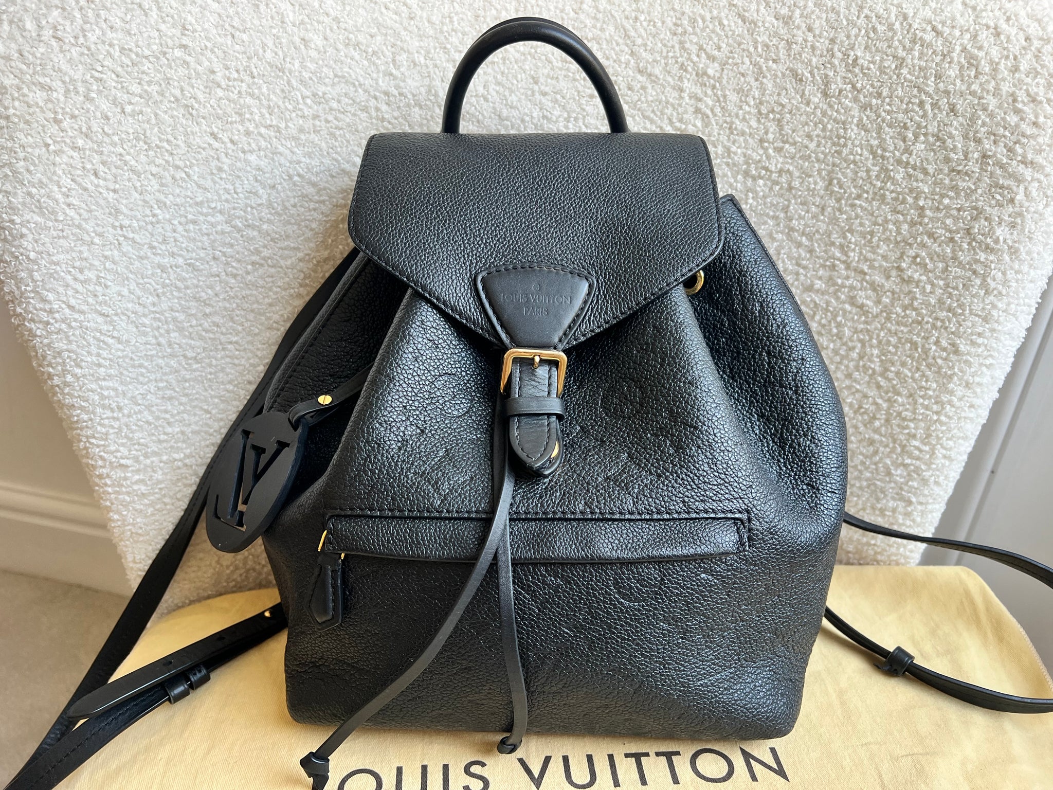 Louis Vuitton Montsouris Backpack Black Empreinte – Addicted to Handbags