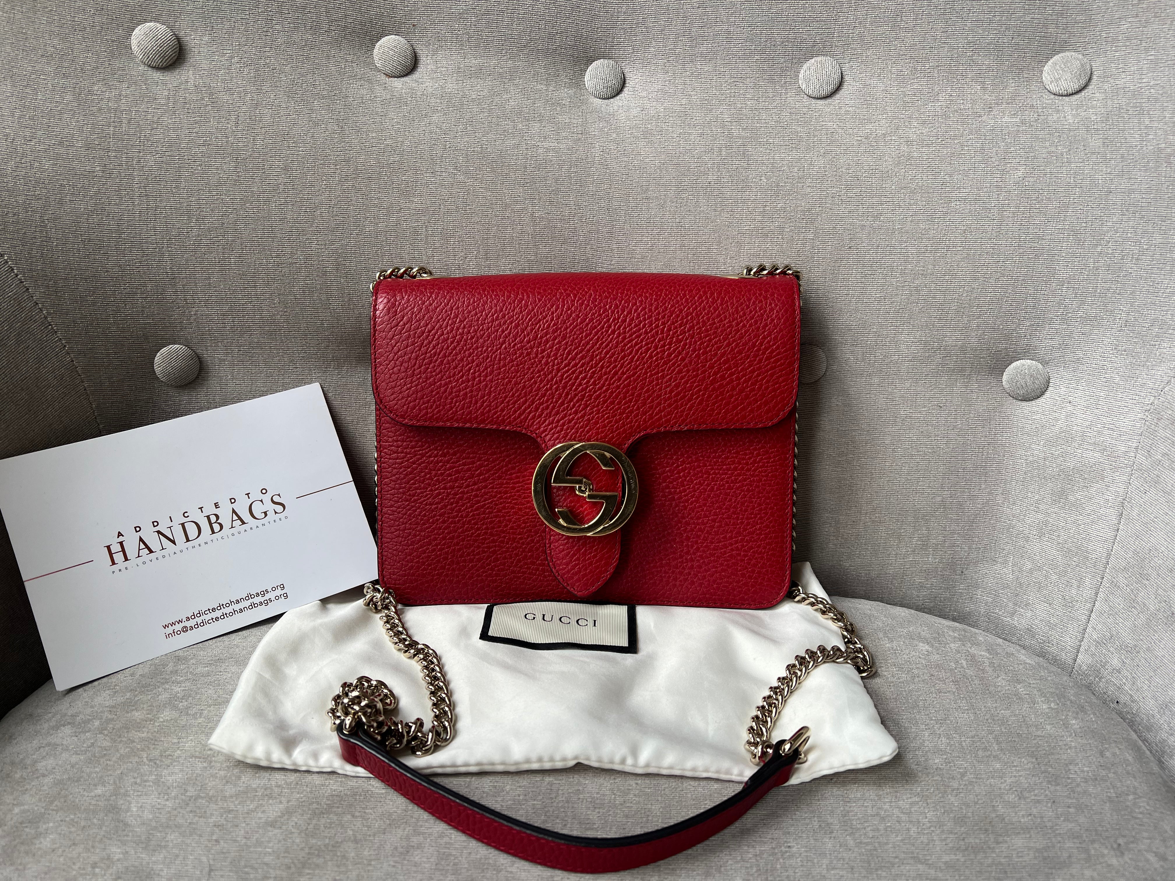 Gucci Interlocking GG Red Small Shoulder Bag Addicted to Handbags